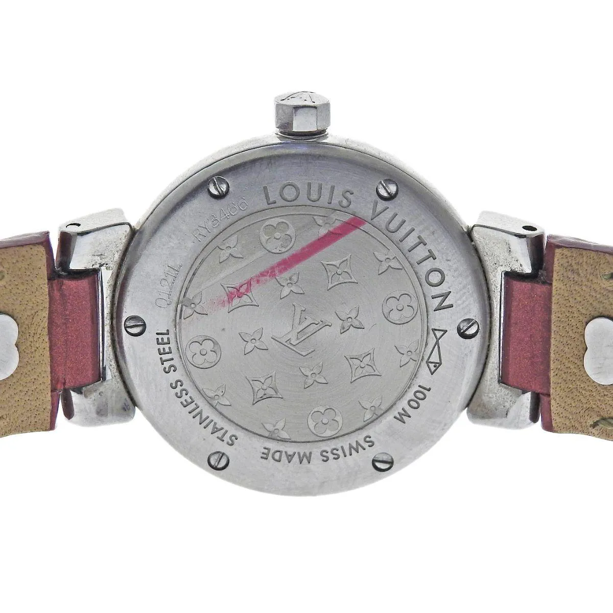 Louis Vuitton Tambour Q1211 26mm Stainless steel Red 3