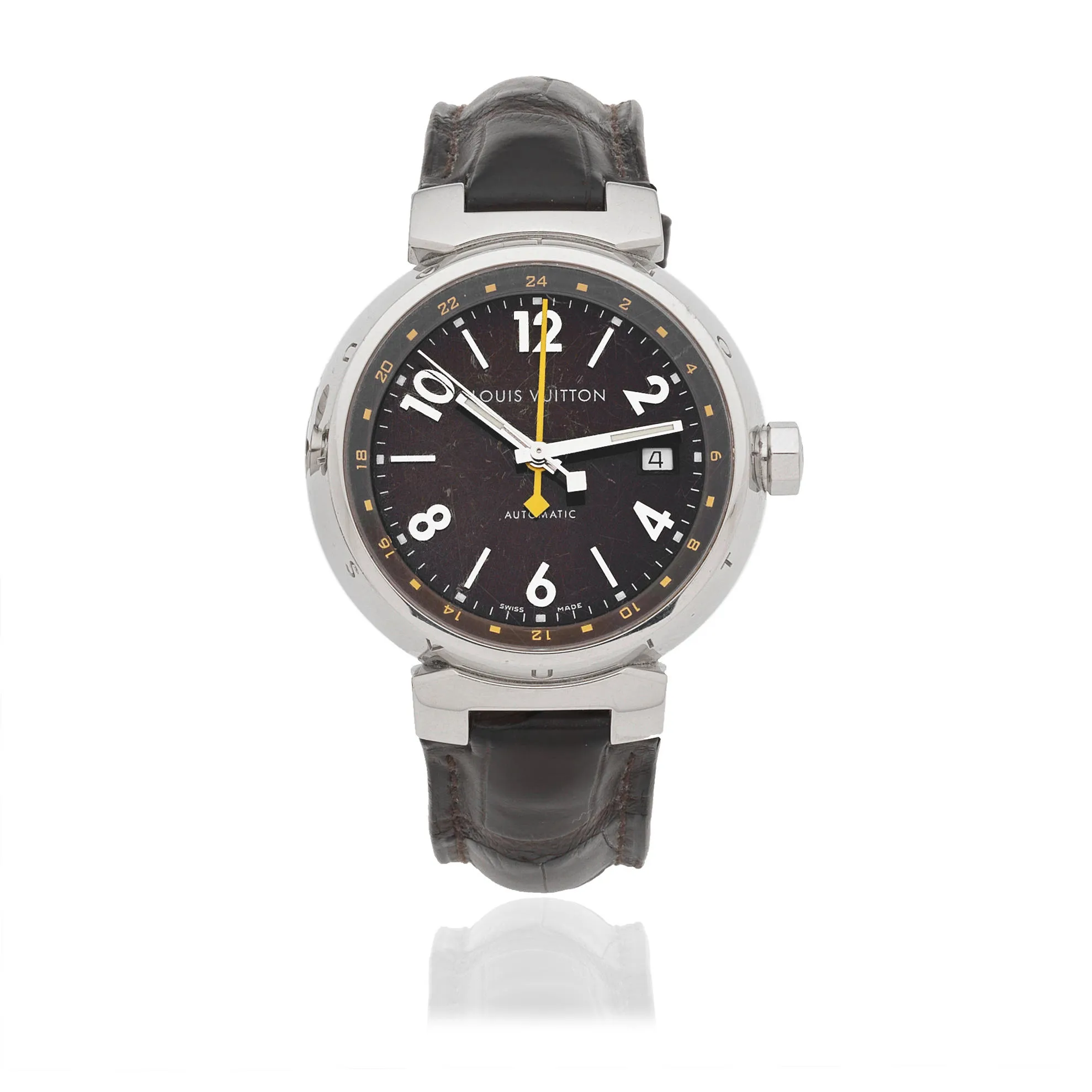 Louis Vuitton Tambour Q1131 38mm Stainless steel Brown