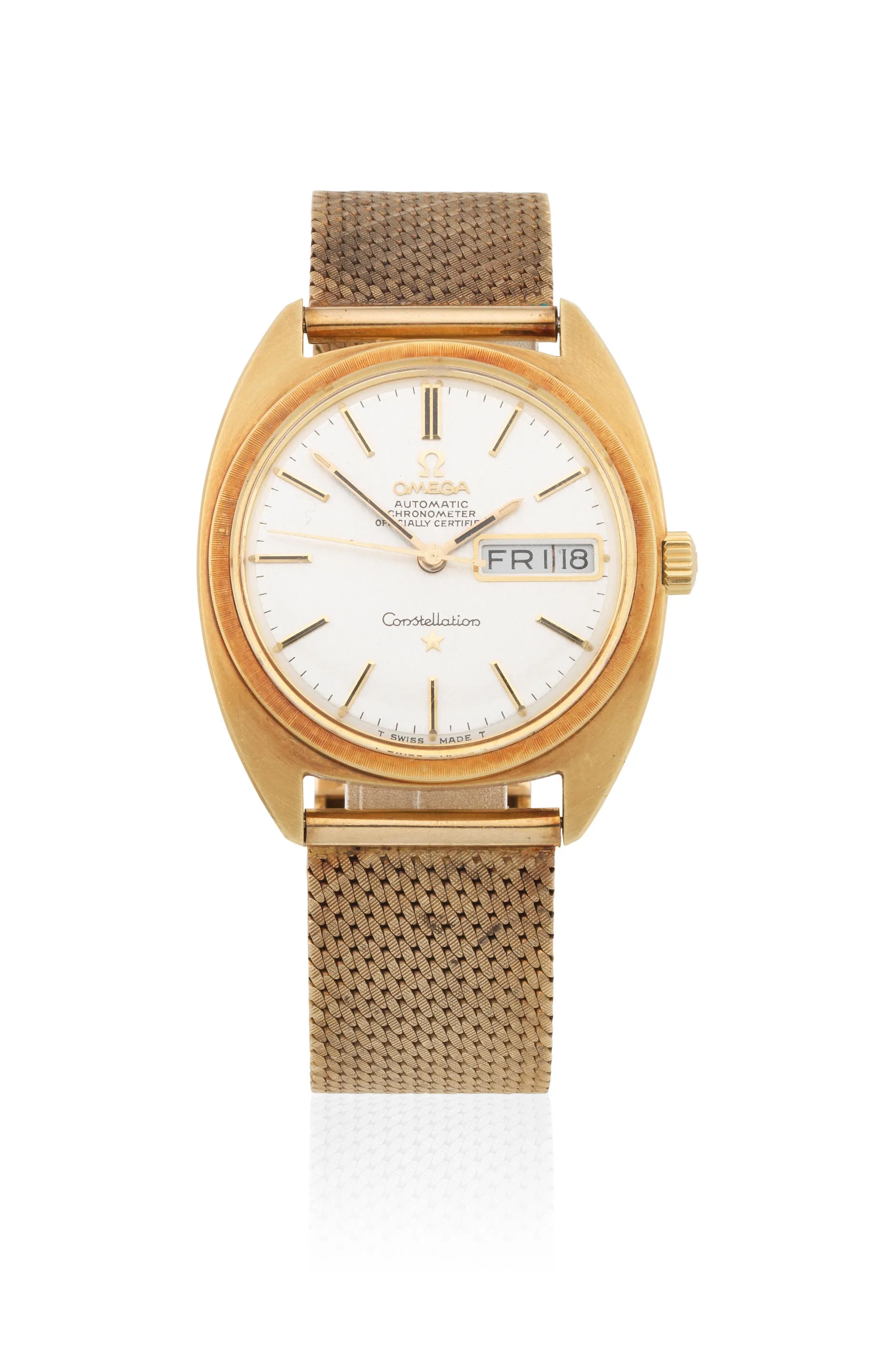 Omega Constellation 168.019 35mm Yellow gold Thatched silvered