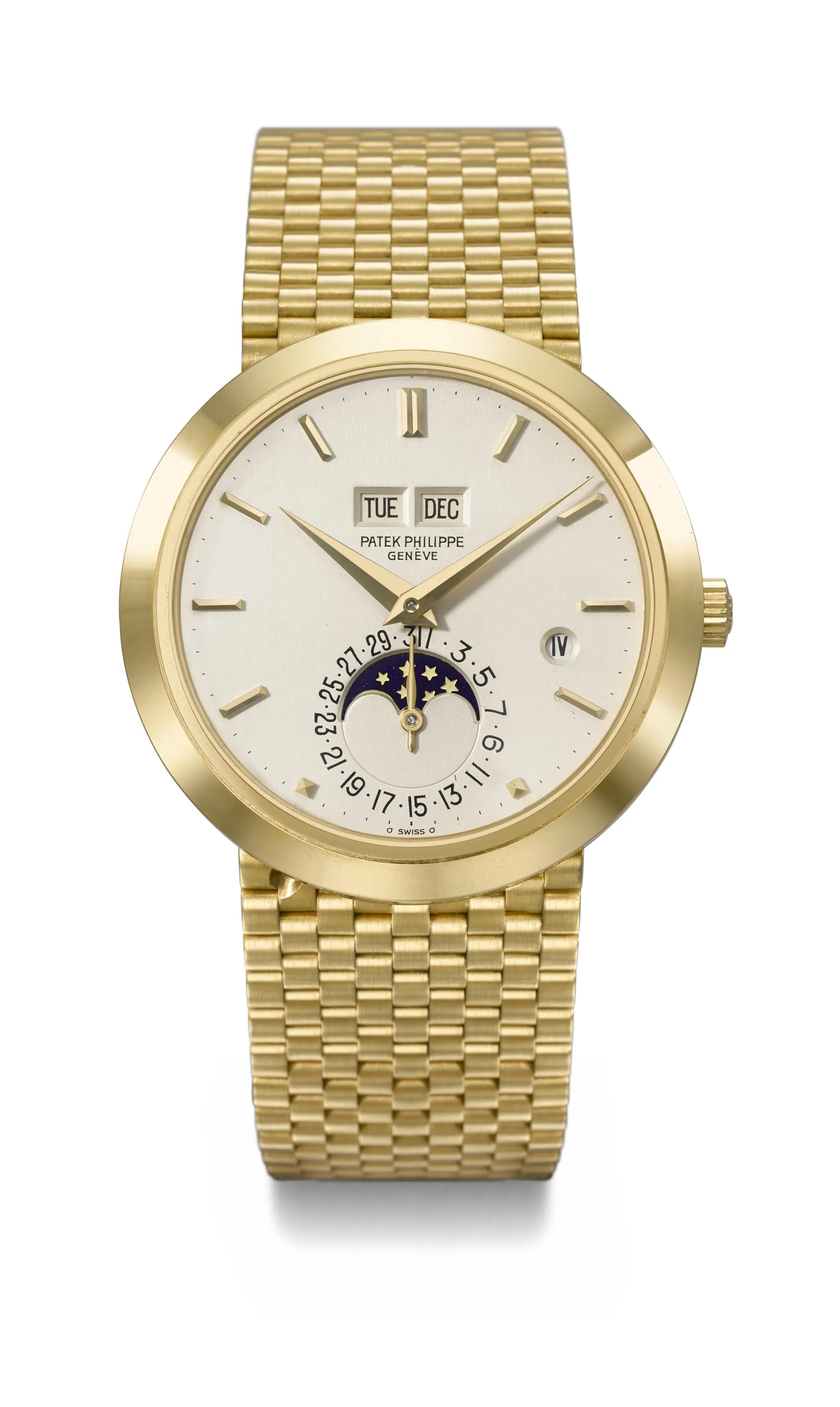 Patek Philippe Genève 3450/1 37.7mm Yellow gold Silver