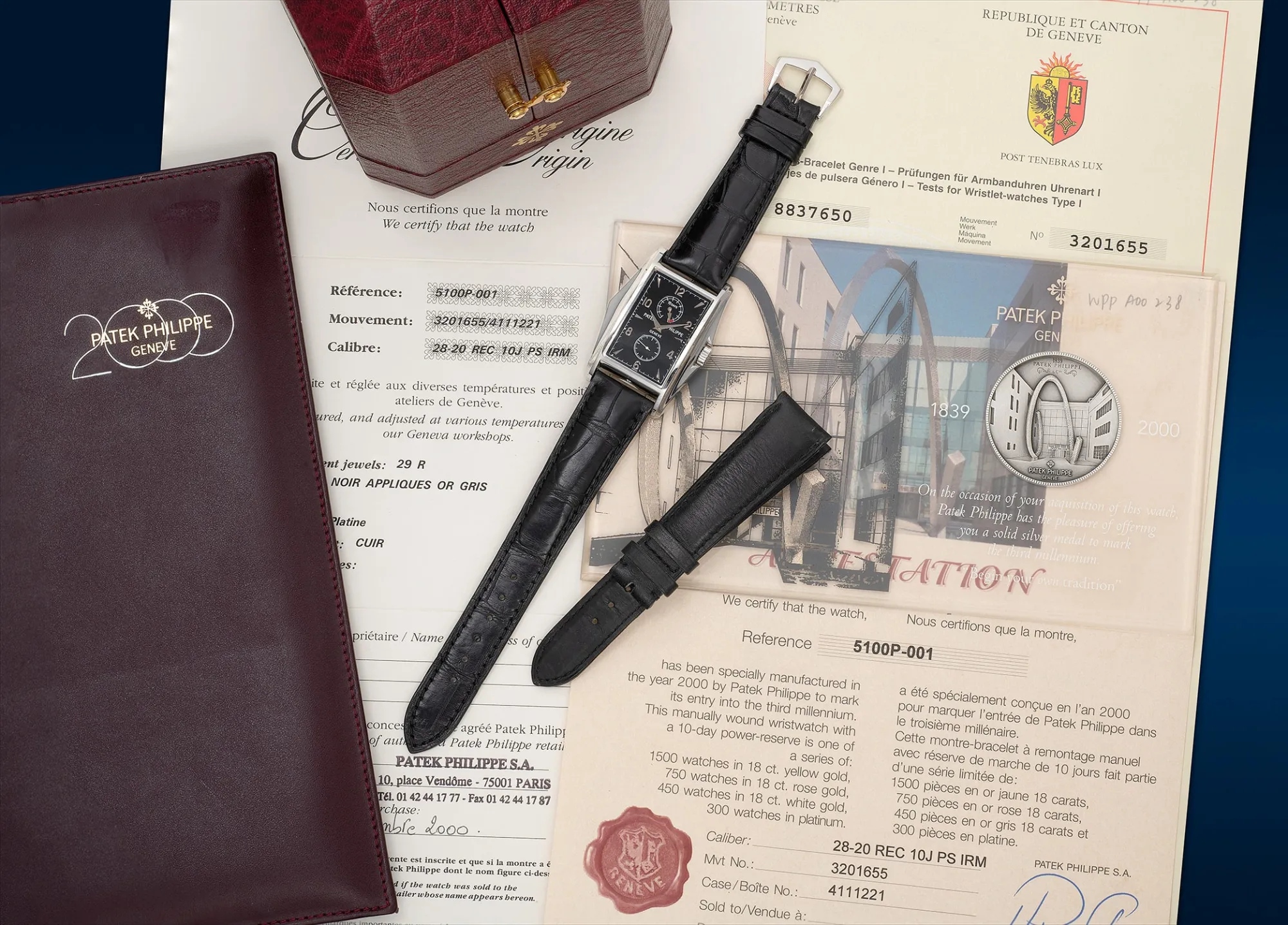 Patek Philippe Gondolo 5100P-001 34mm Platinum Black 1