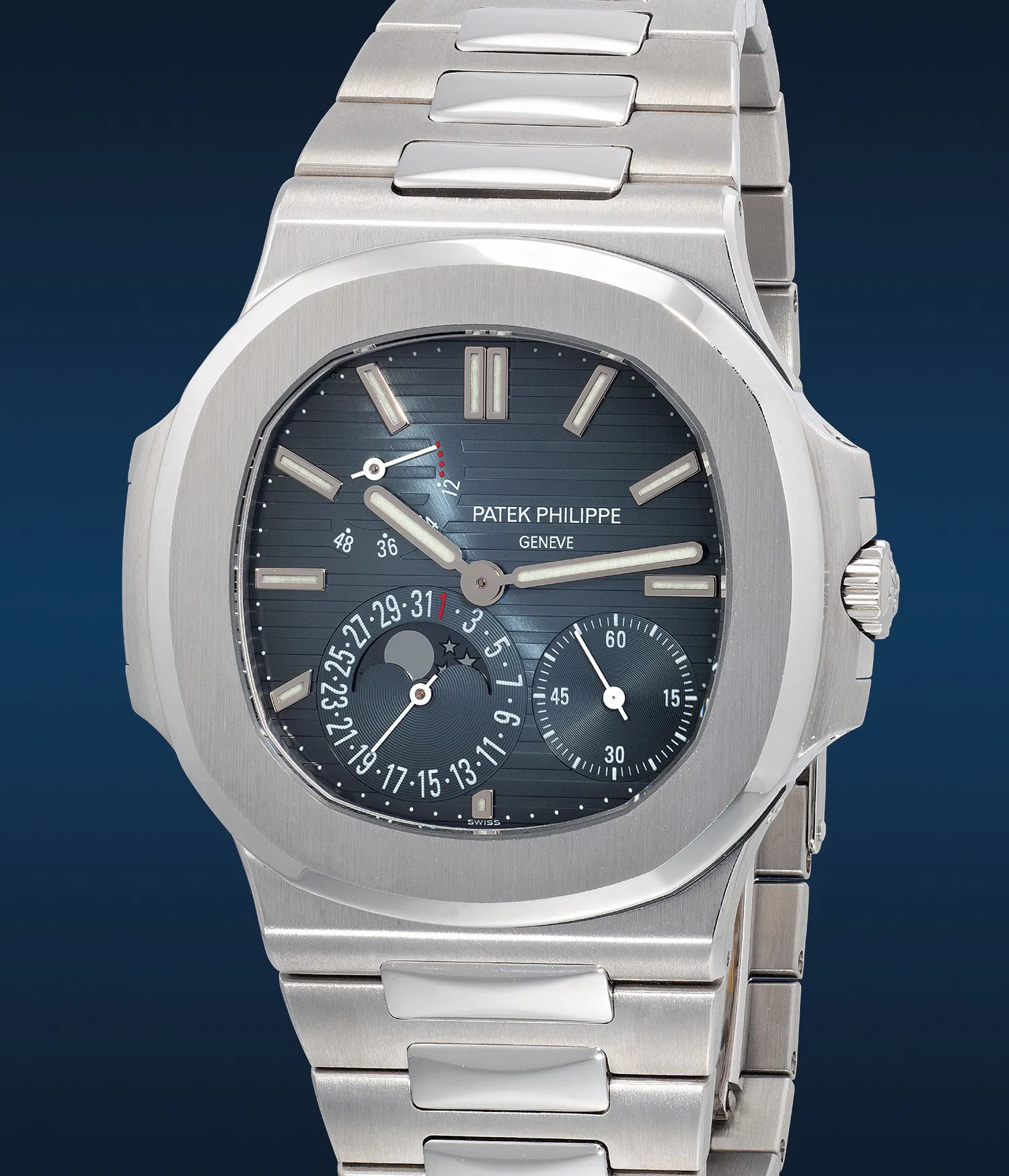 Patek Philippe Nautilus Moonphase 5712/1A-001 40mm Stainless steel Blue