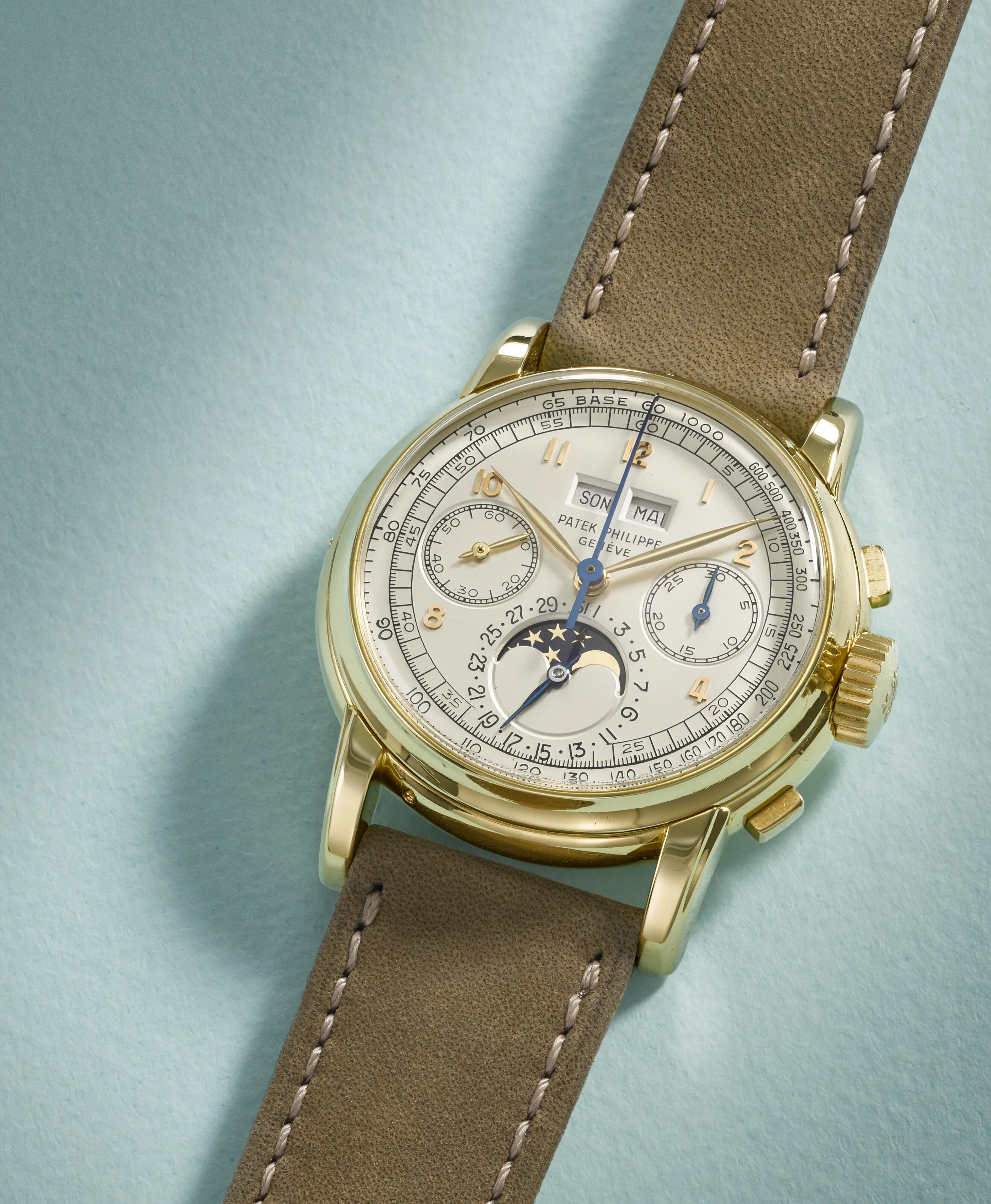 Patek Philippe Perpetual Calendar Chronograph 2499 37.6mm Yellow gold Silver 1