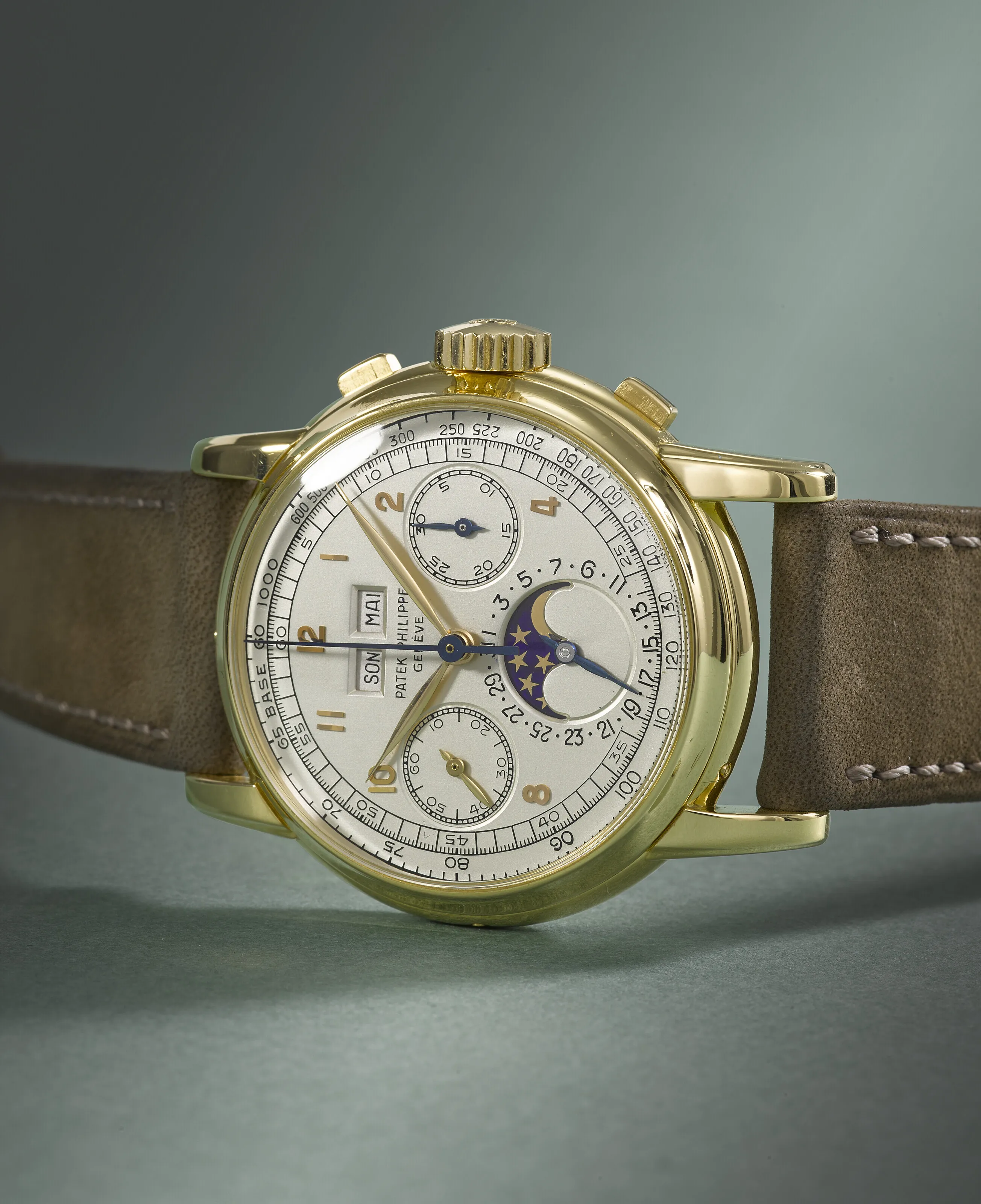 Patek Philippe Perpetual Calendar Chronograph 2499 37.6mm Yellow gold Silver 7