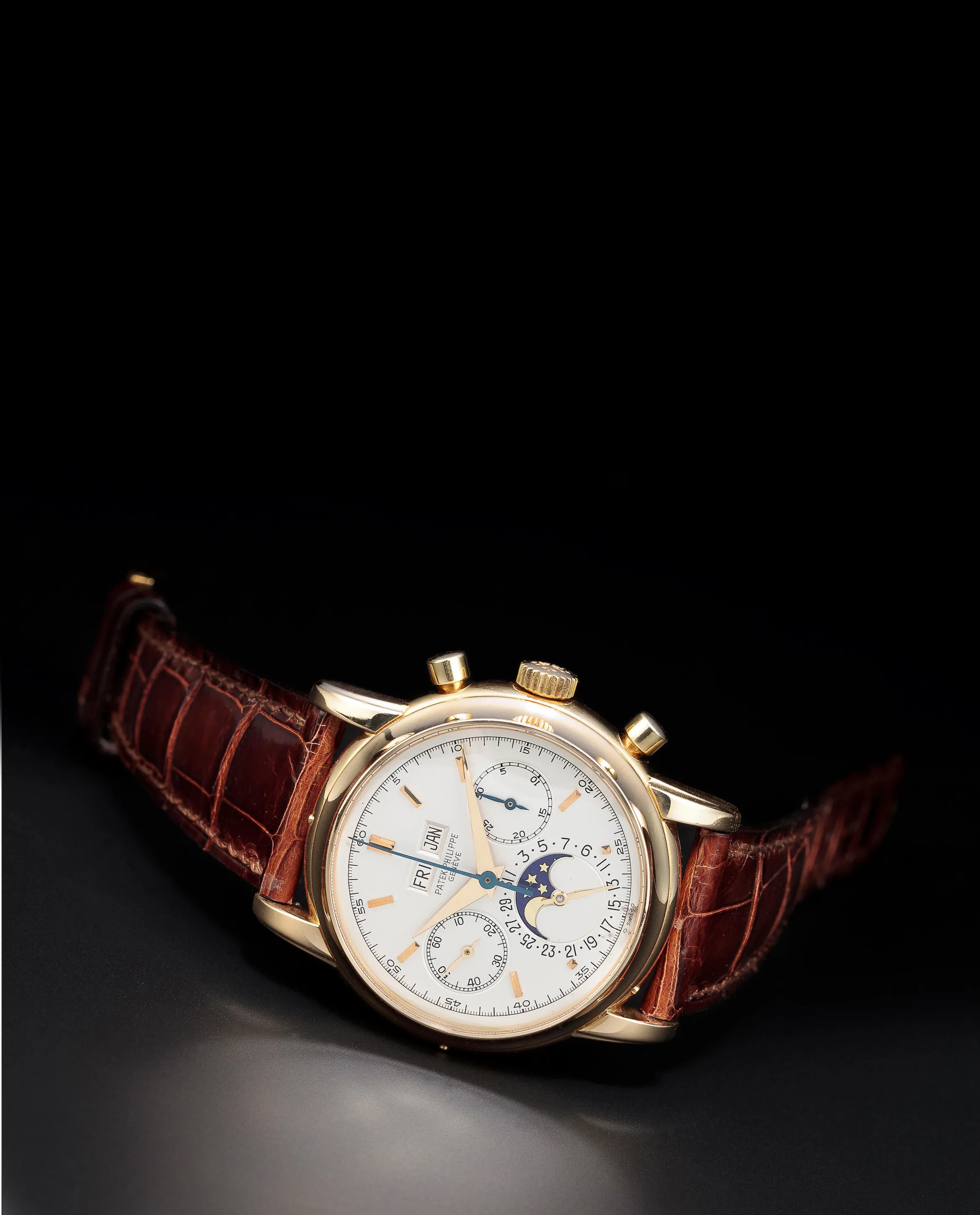 Patek Philippe Perpetual Calendar Chronograph 2499 38mm Yellow gold Silver