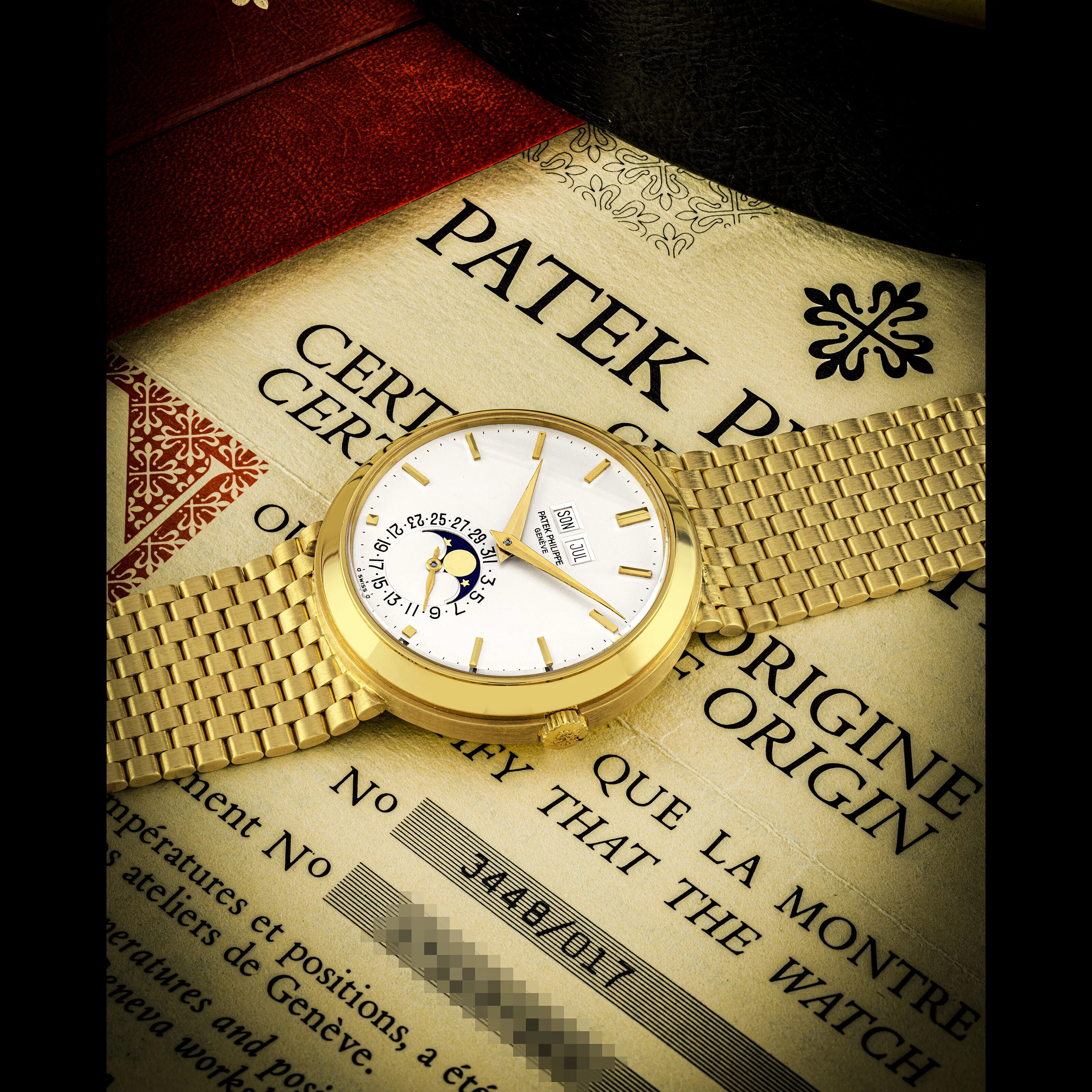 Patek Philippe Perpetual Calendar 3448/17 37mm Yellow gold Silver