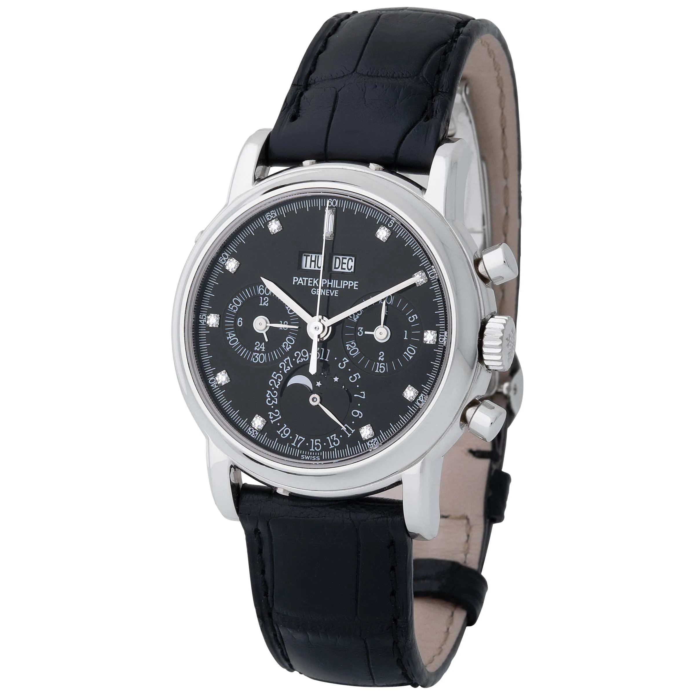 Patek Philippe Perpetual Calendar Chronograph 3970EP 36mm Platinum Black