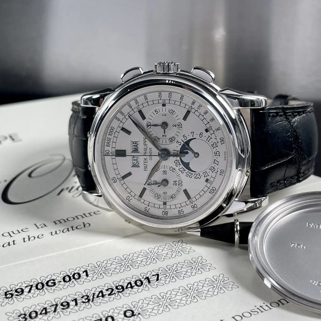 Patek Philippe Perpetual Calendar Chronograph 5970G-001 40mm White gold Silver 1