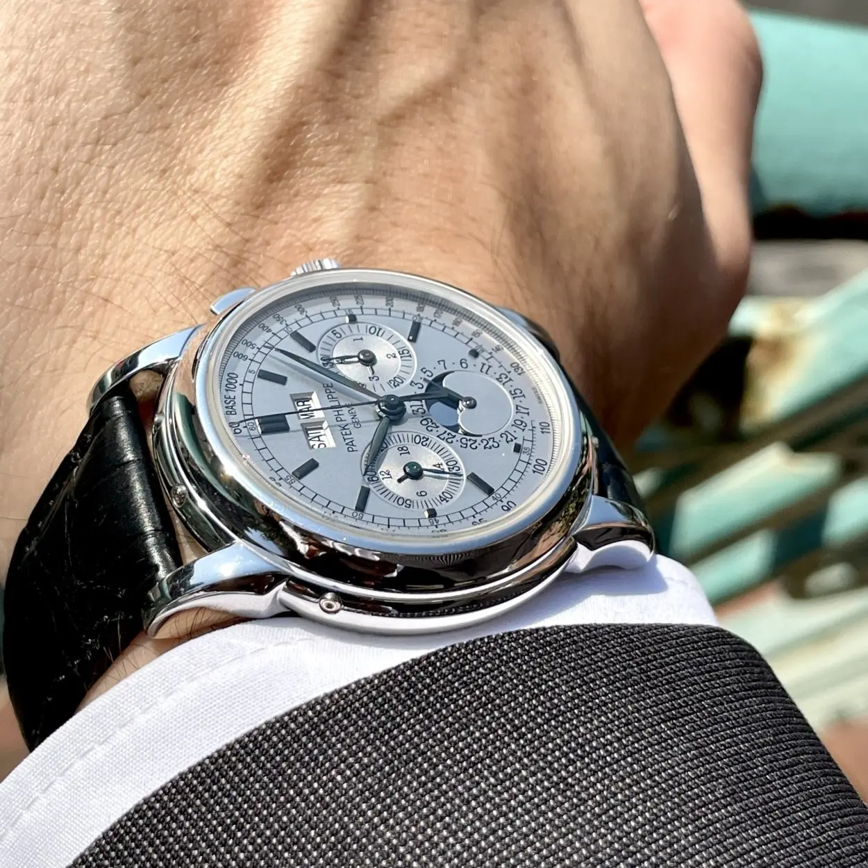 Patek Philippe Perpetual Calendar Chronograph 5970G-001 40mm White gold Silver 3