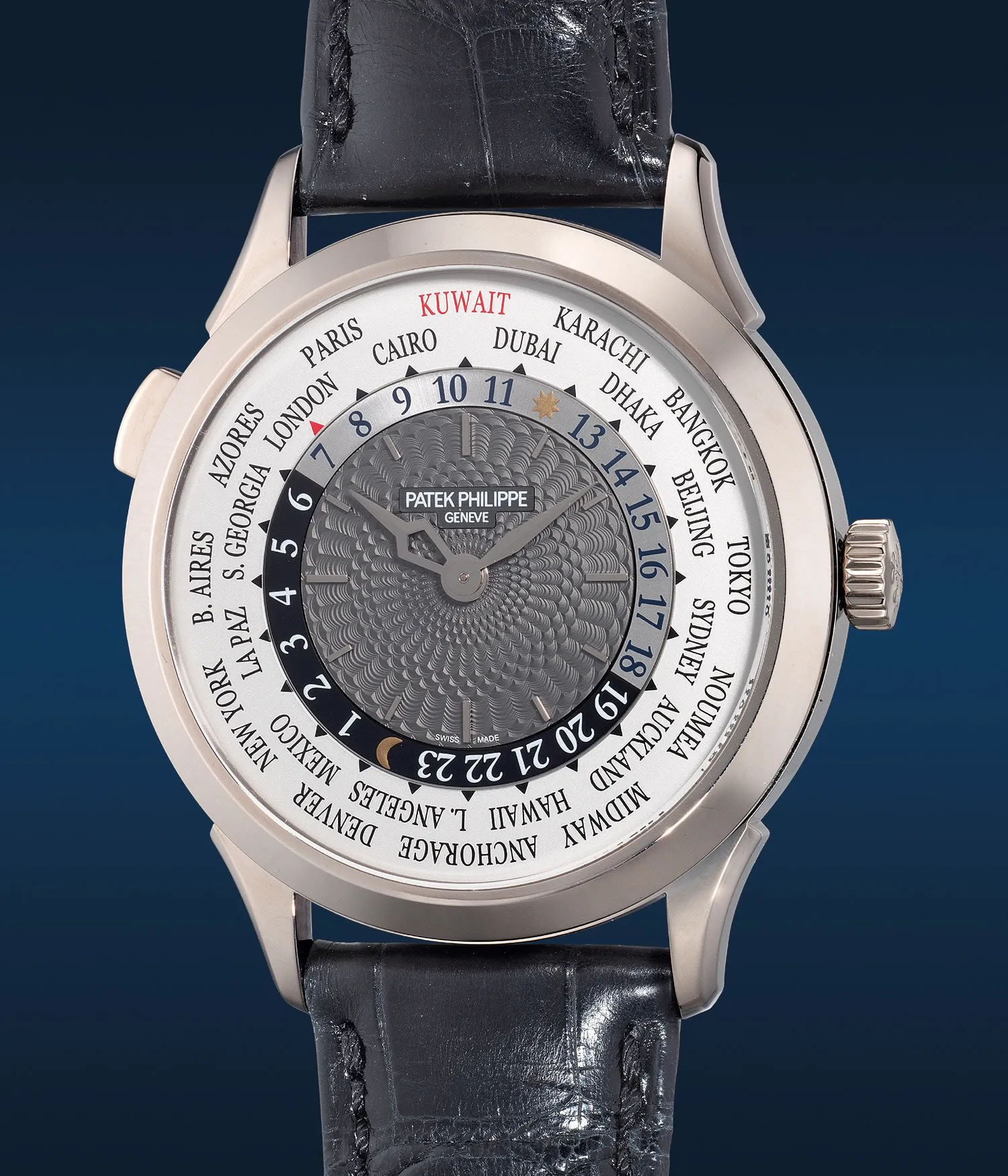 Patek Philippe World Time 5230G 38.5mm White gold Two-tone white and gray