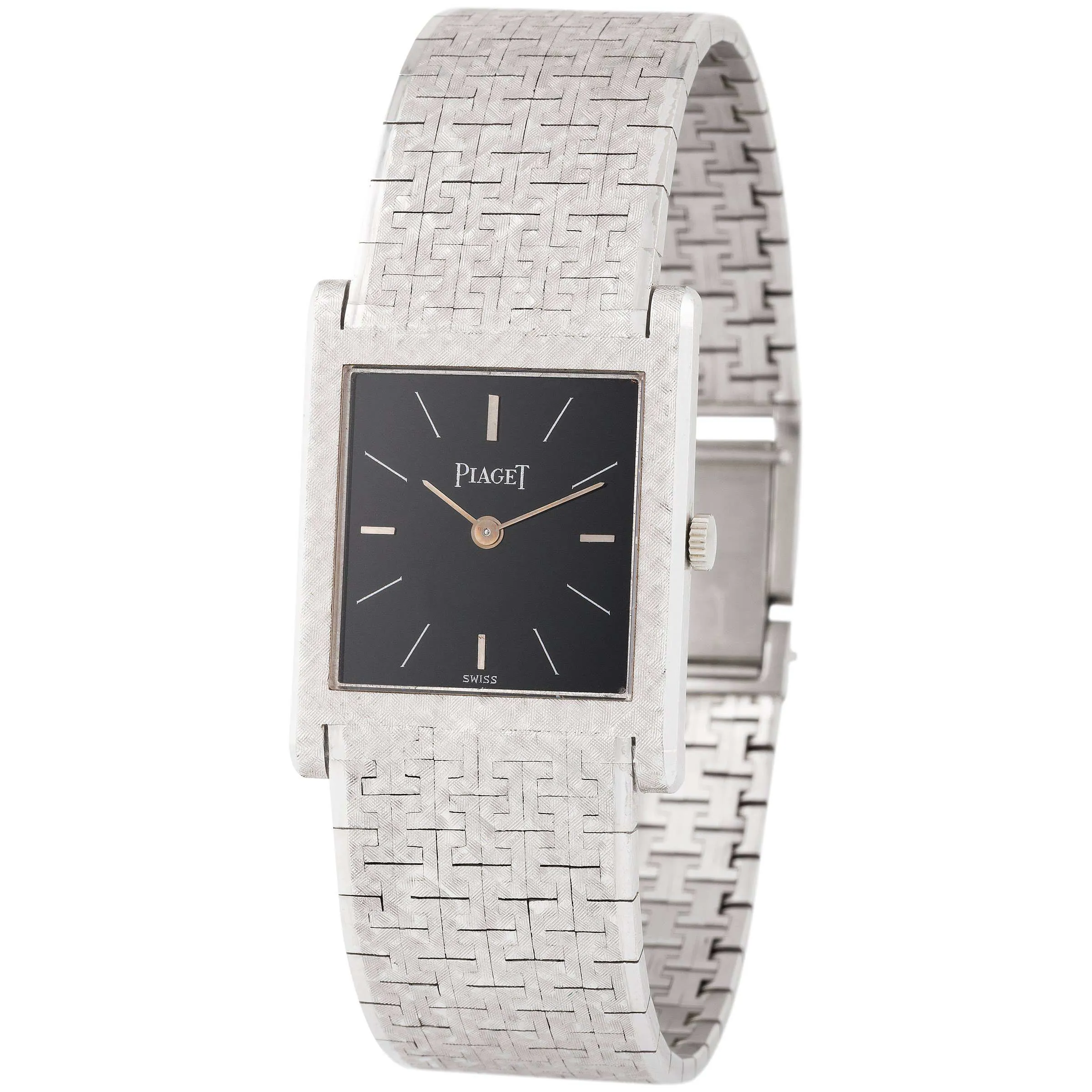 Piaget Tank 908B 23mm White gold Black