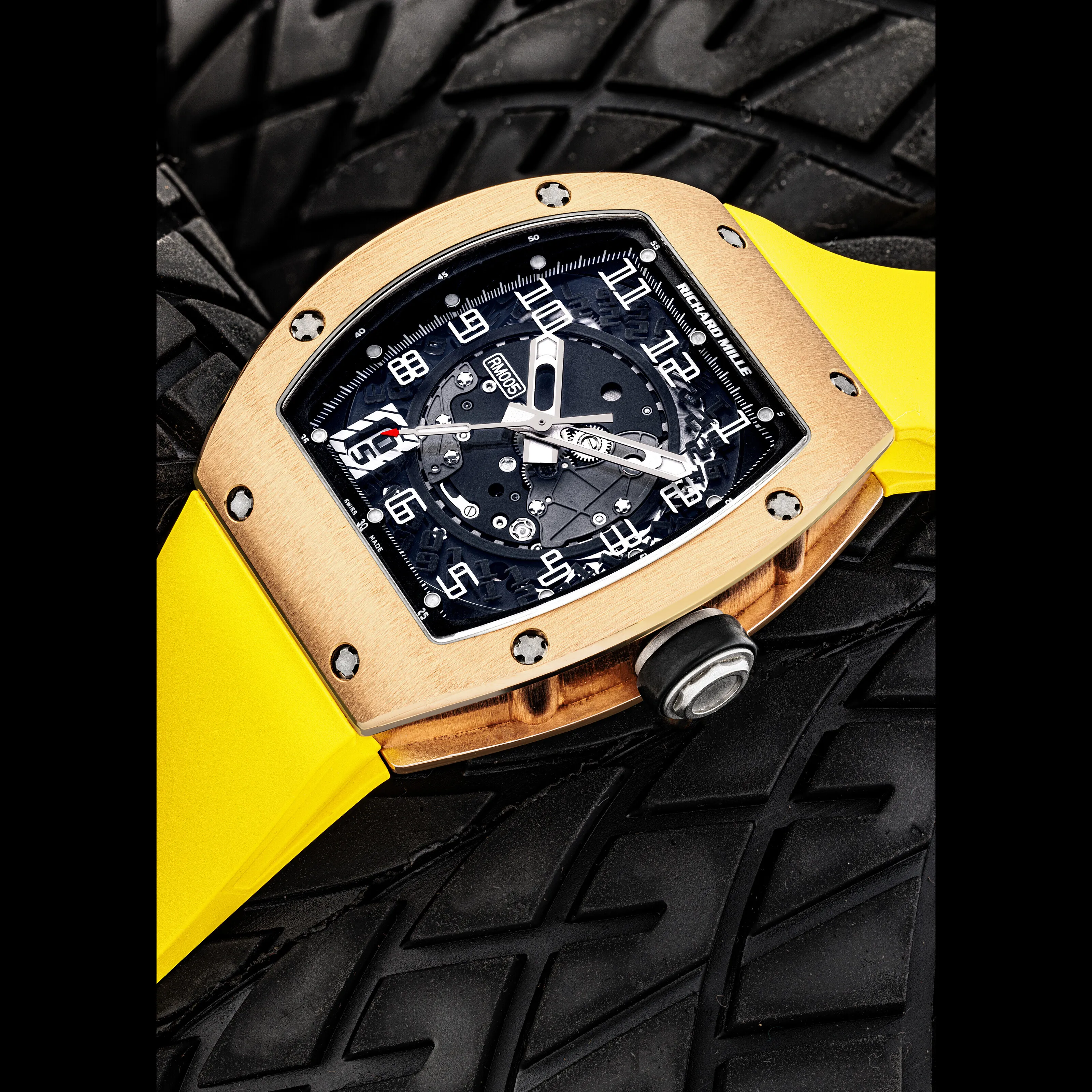 Richard Mille RM 005 RM 005 39mm Rose gold Semi-skeletonized