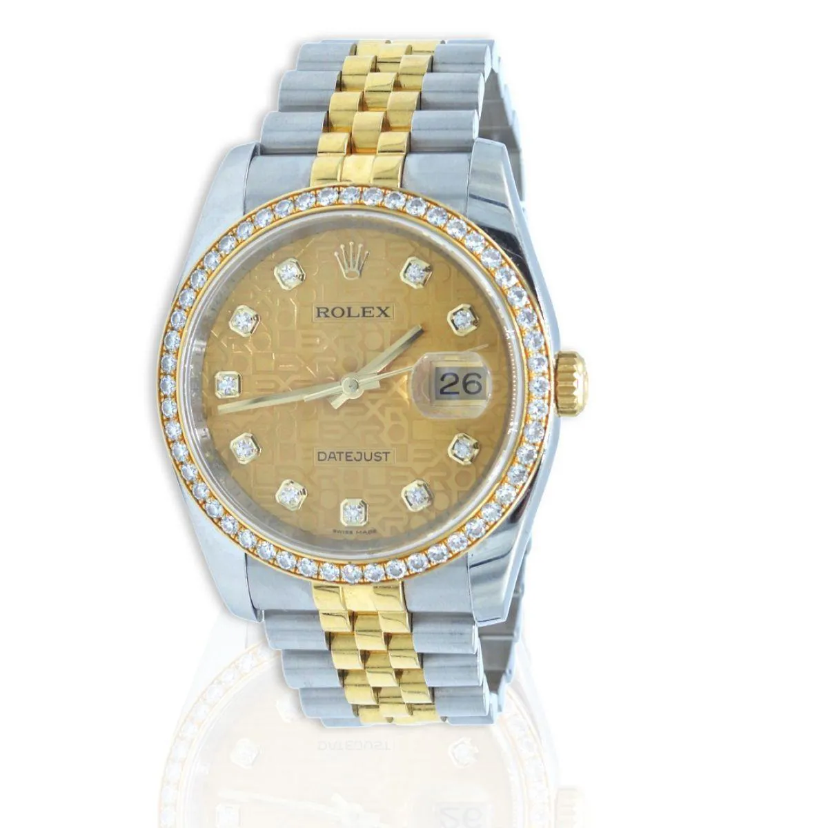 Rolex Datejust 36 116243 36mm Yellow gold and Stainless steel Champagne