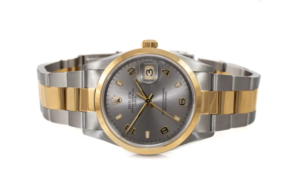 Rolex Oyster Perpetual Date 15203 34mm Yellow gold and Stainless steel Silver