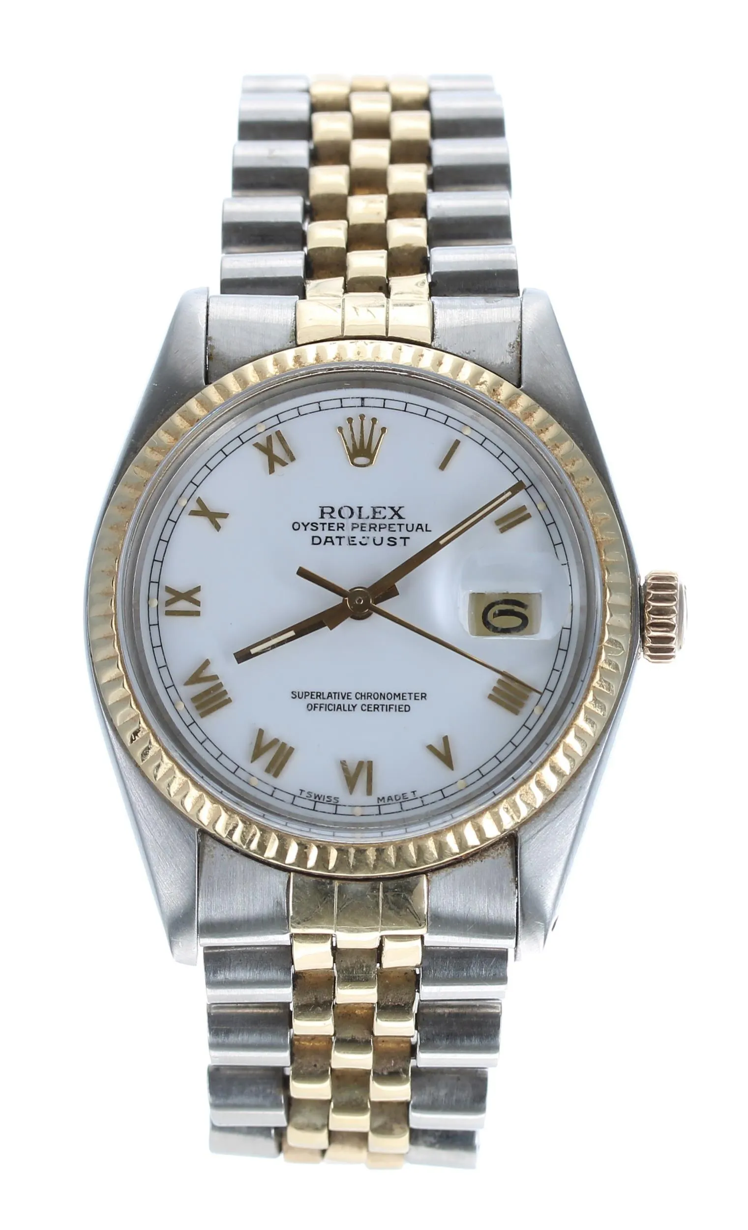 Rolex Datejust 36 16013 36mm Yellow gold and stainless steel White