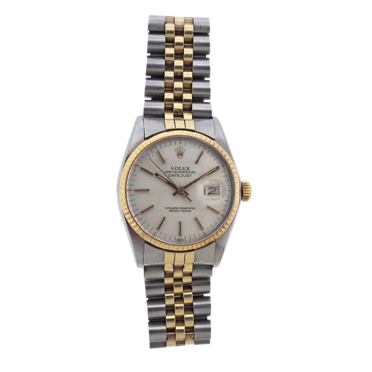 Rolex Datejust 36 16013 36mm Yellow gold and stainless steel White