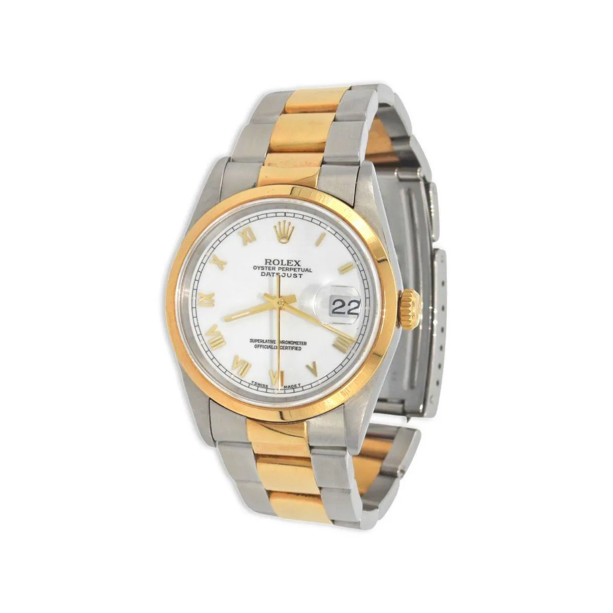 Rolex Datejust 36 16203 36mm Yellow gold and Stainless steel White