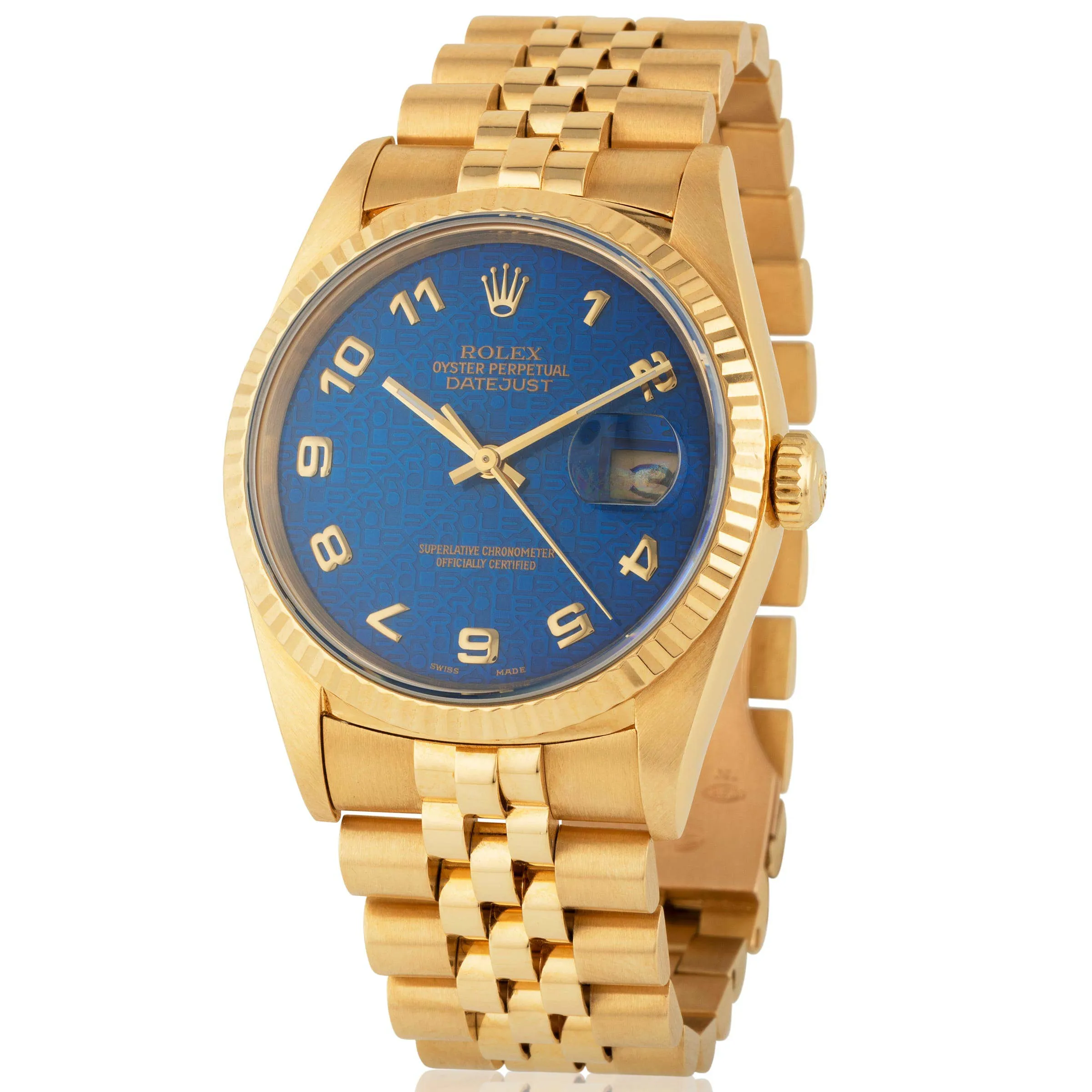 Rolex Datejust 36 16238 36mm Yellow gold Blue