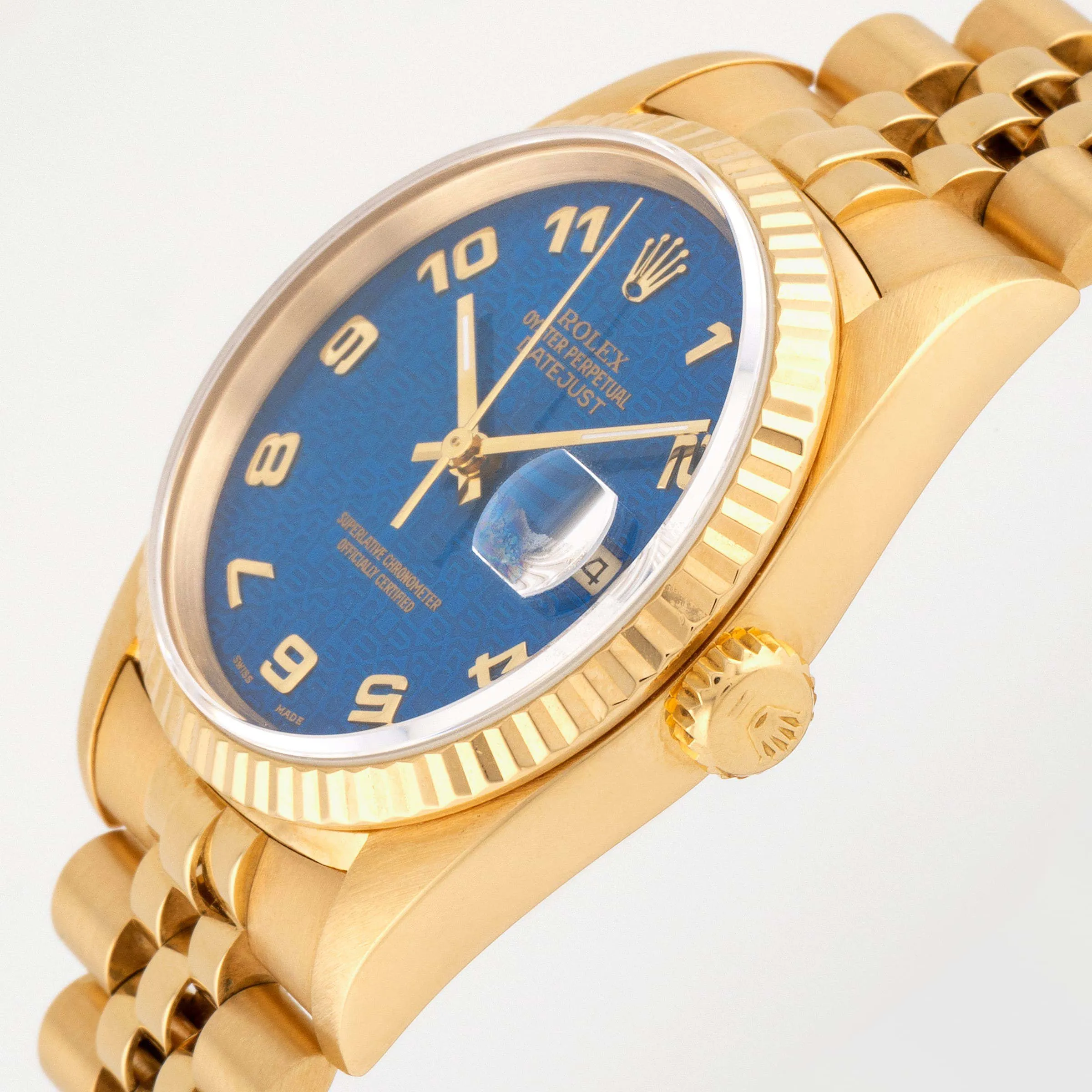 Rolex Datejust 36 16238 36mm Yellow gold Blue 2