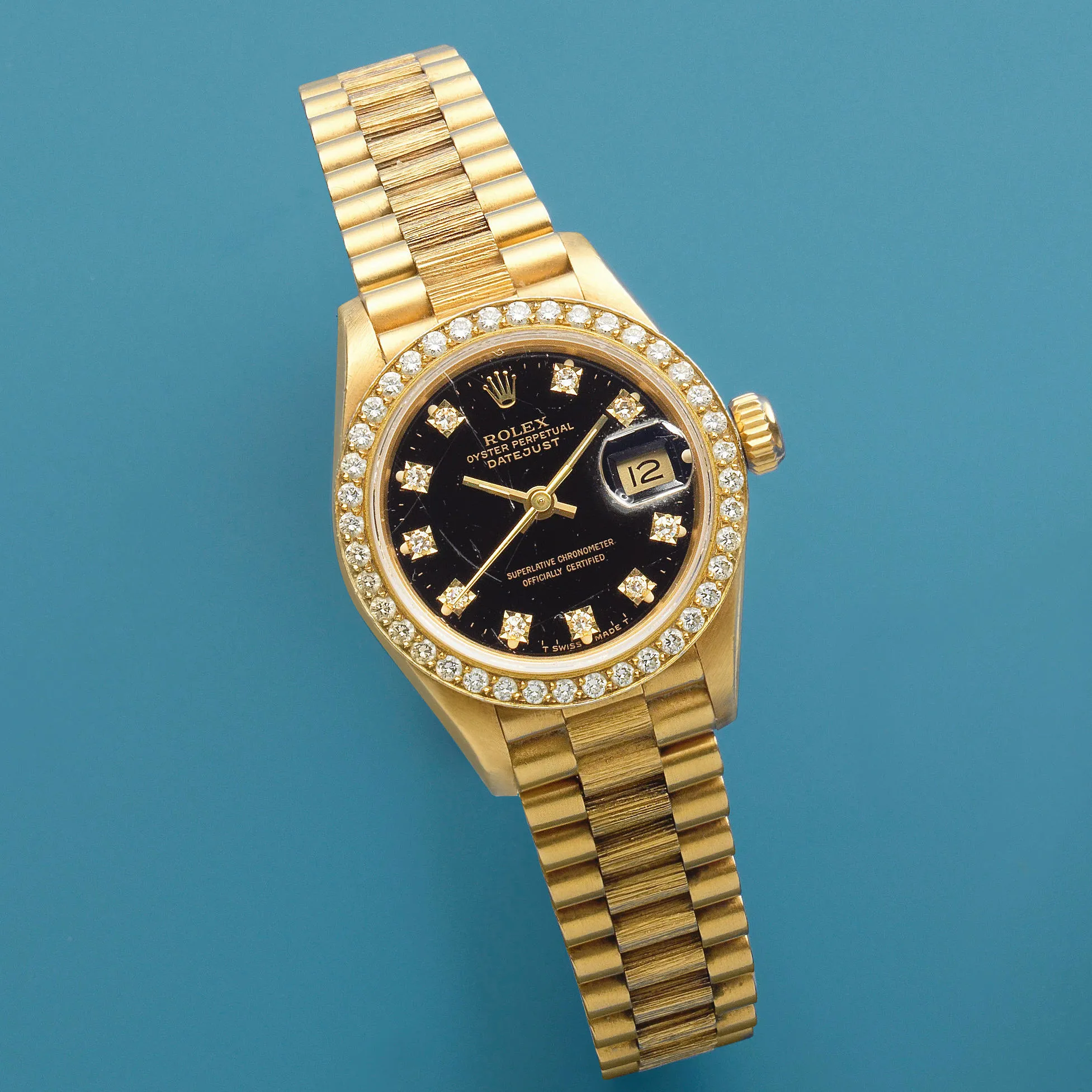 Rolex Lady-Datejust 69138 27mm Yellow gold Black