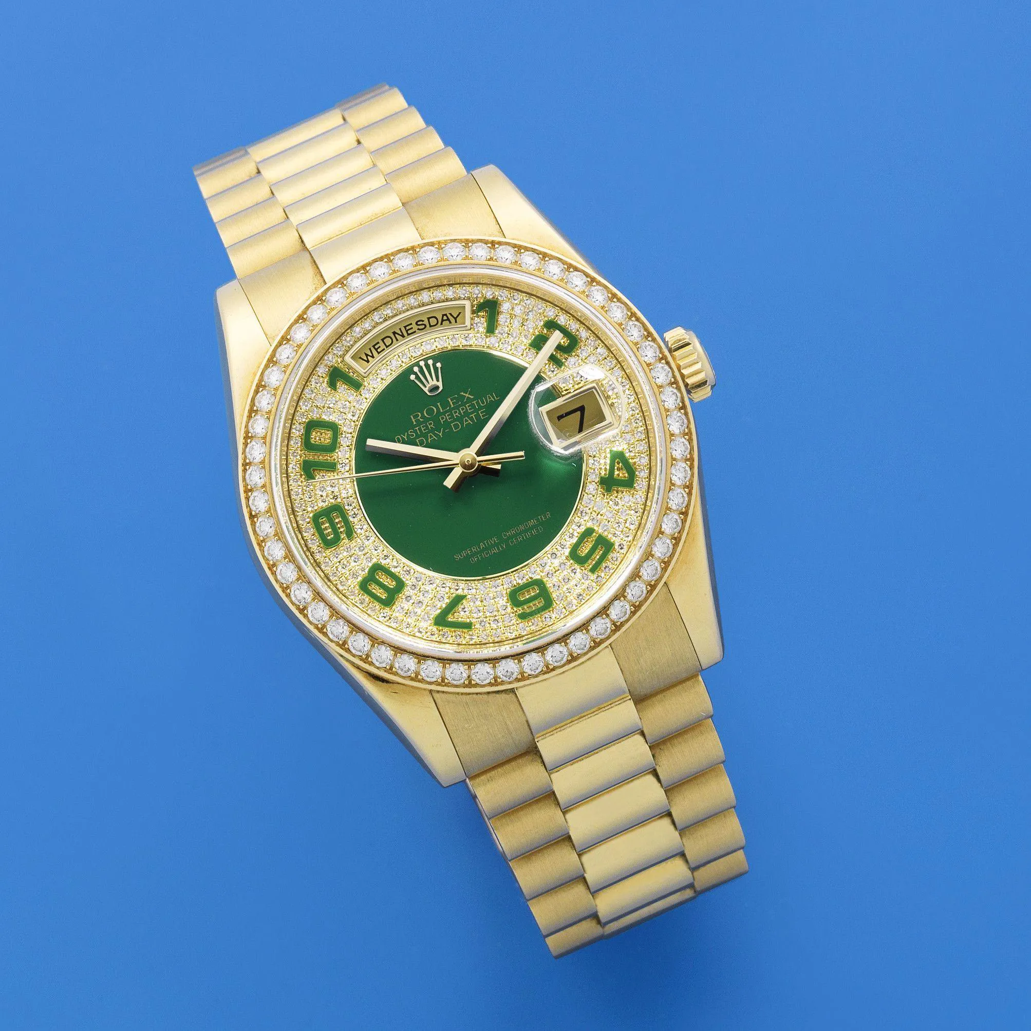 Rolex Day-Date 36 118348 36mm Yellow gold Green