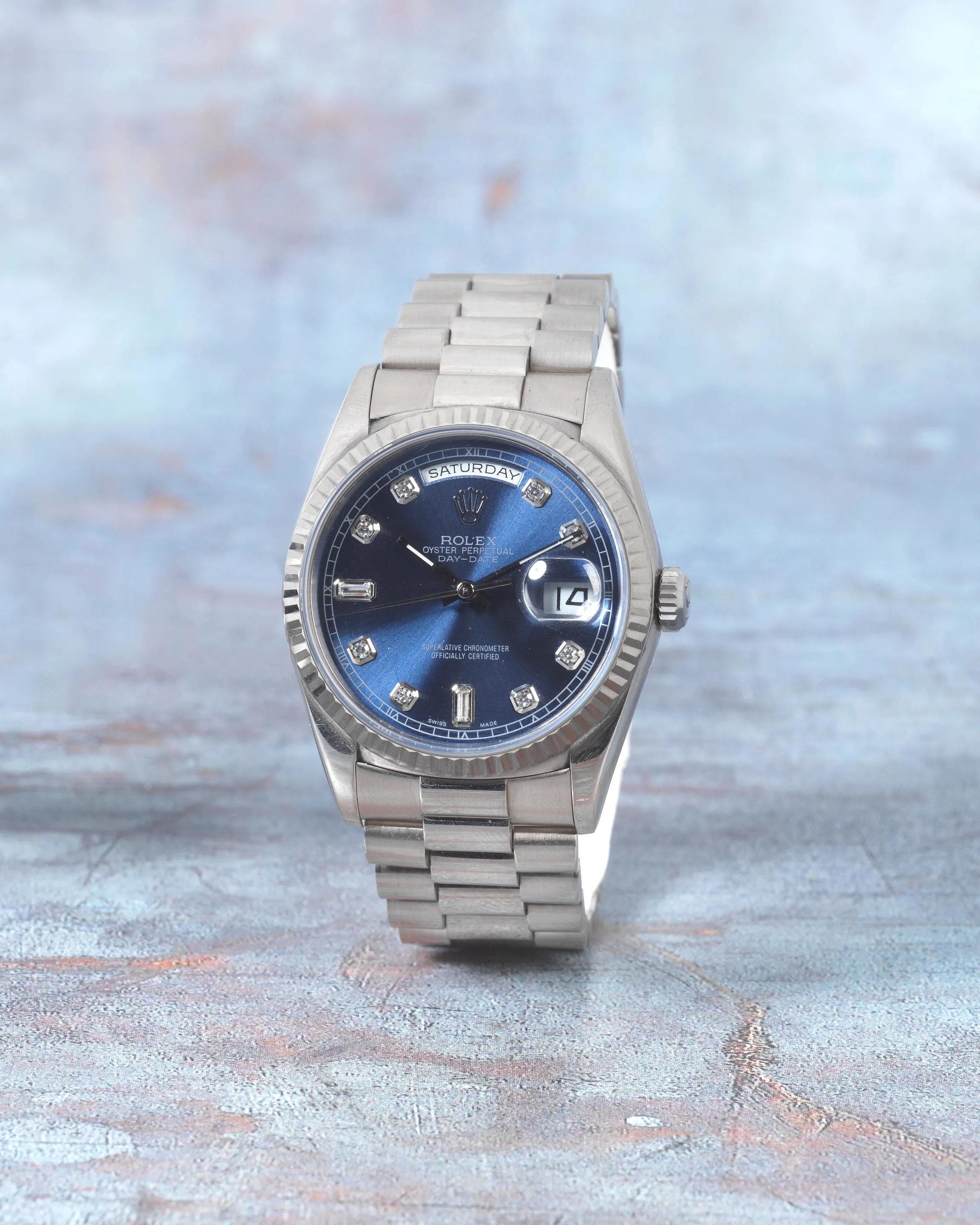 Rolex Day-Date 36 18239 36mm White gold Blue