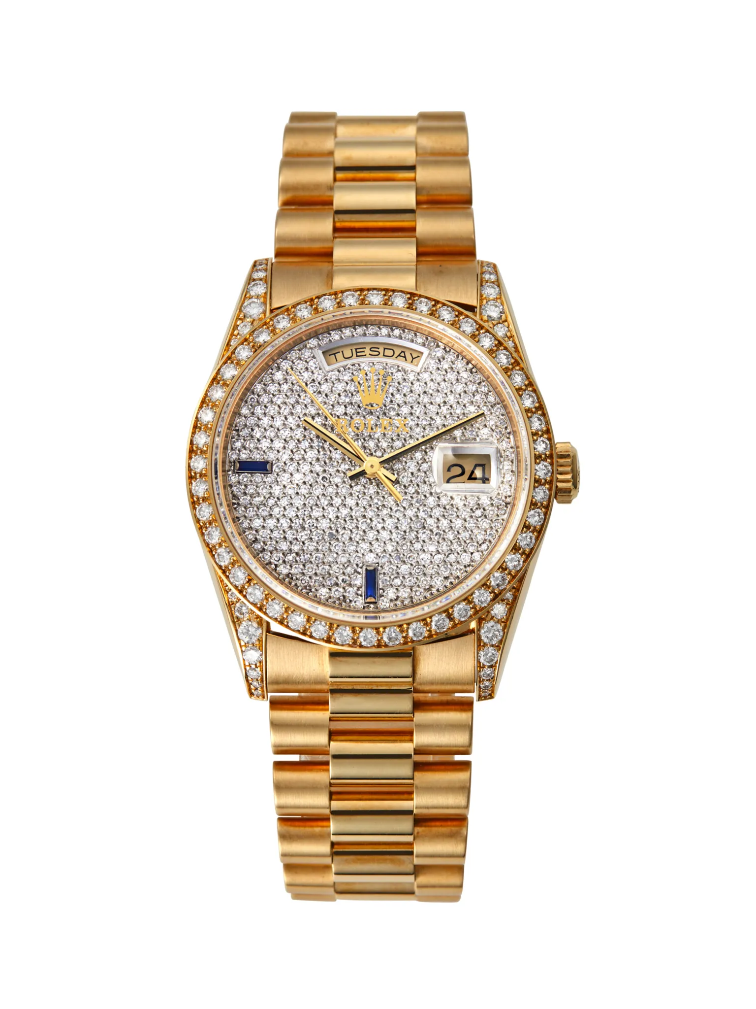 Rolex Day-Date 36 18388 36mm Yellow gold Paved diamond