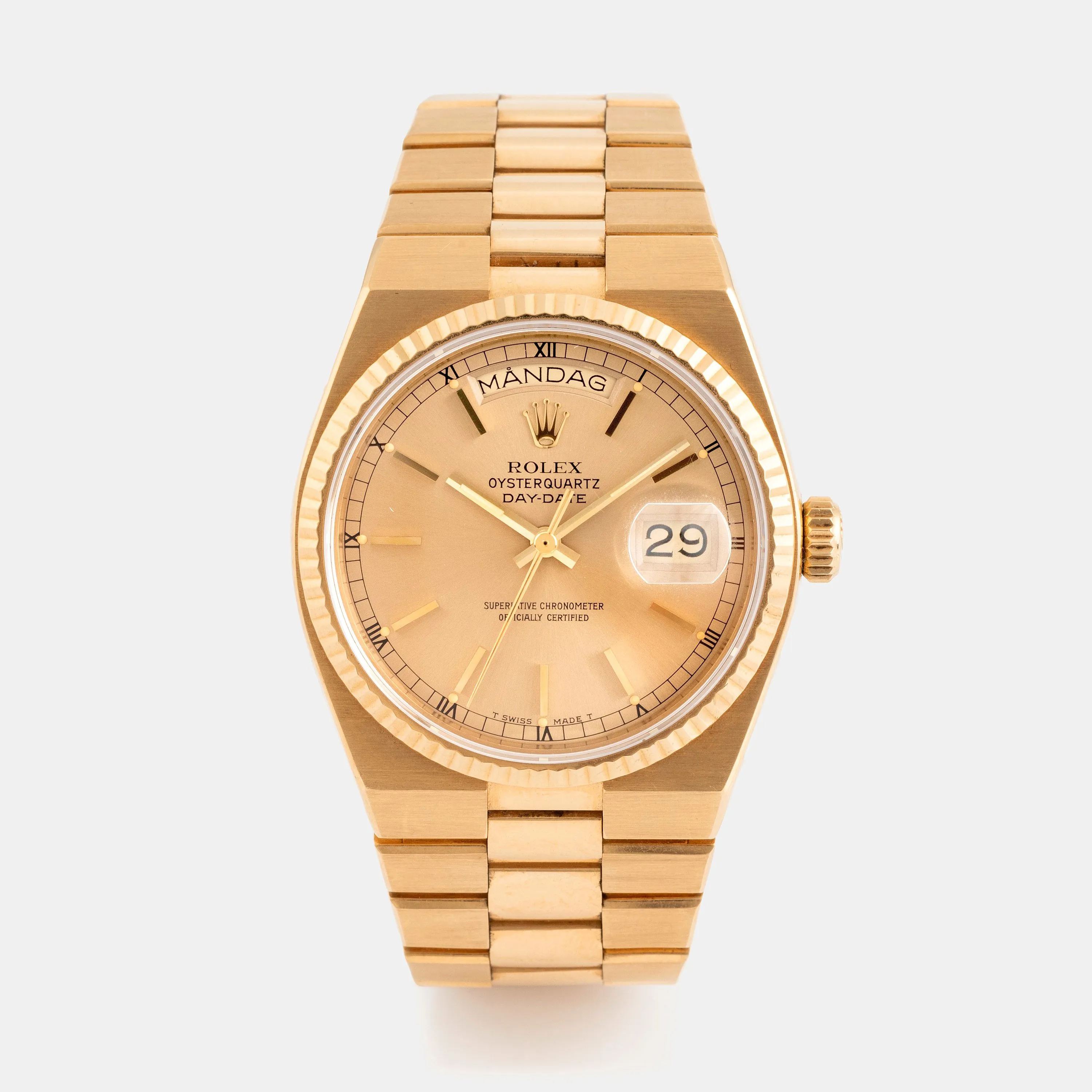 Rolex Day-Date Oysterquartz 19018 36mm Yellow gold Champagne