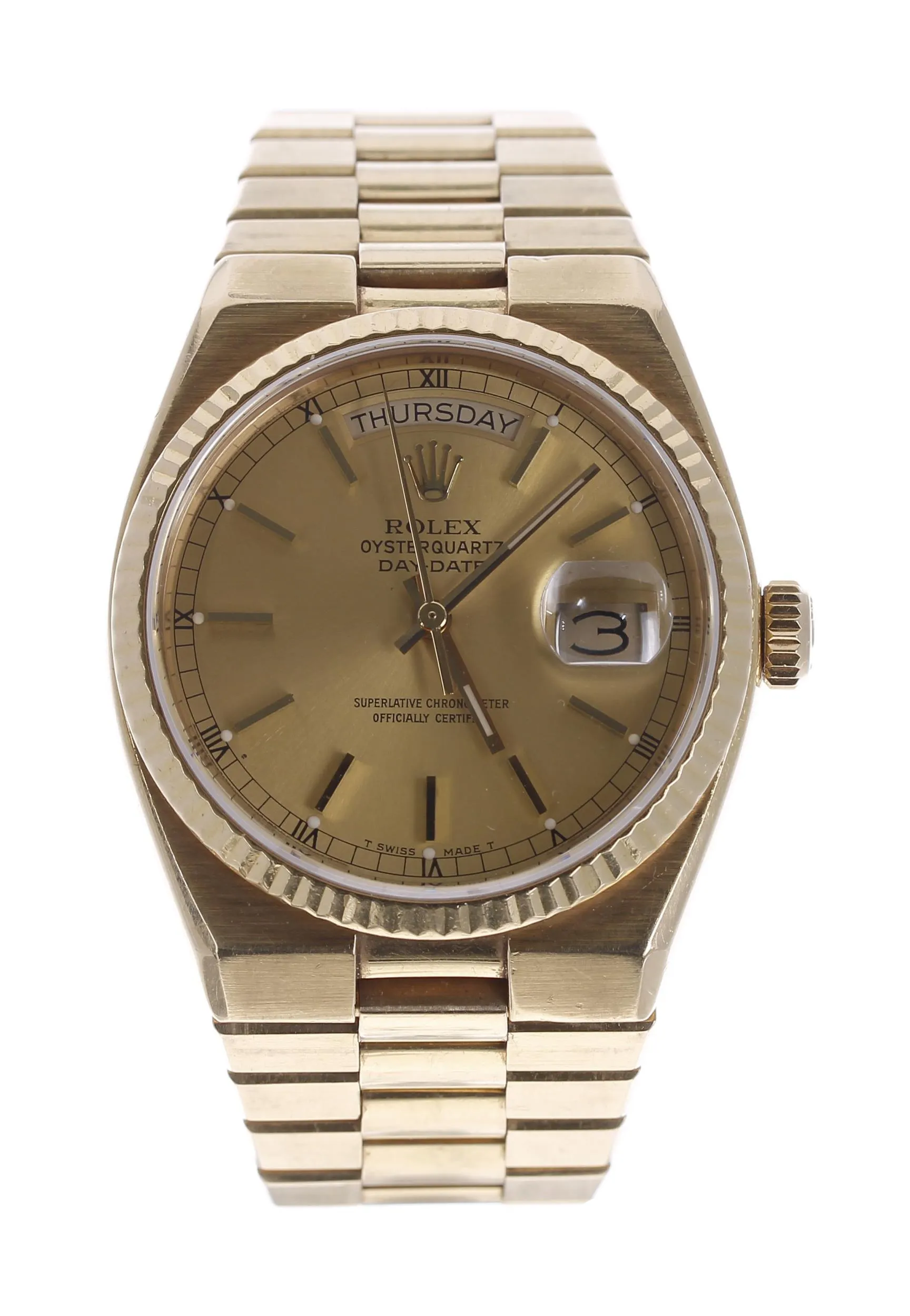 Rolex Day-Date Oysterquartz 19018 36mm Yellow gold Champagne