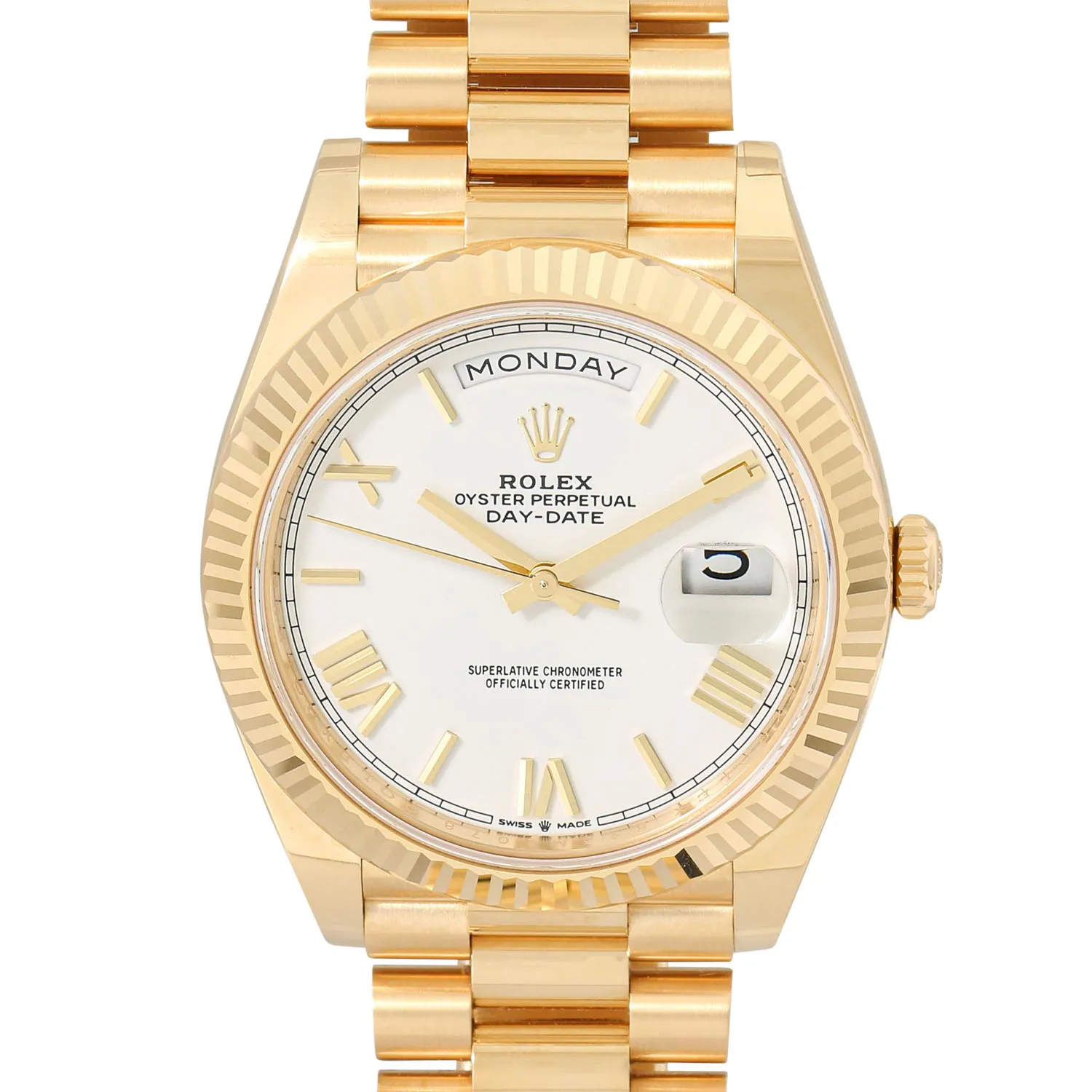 Rolex Day-Date 40 228238 40mm Yellow gold White