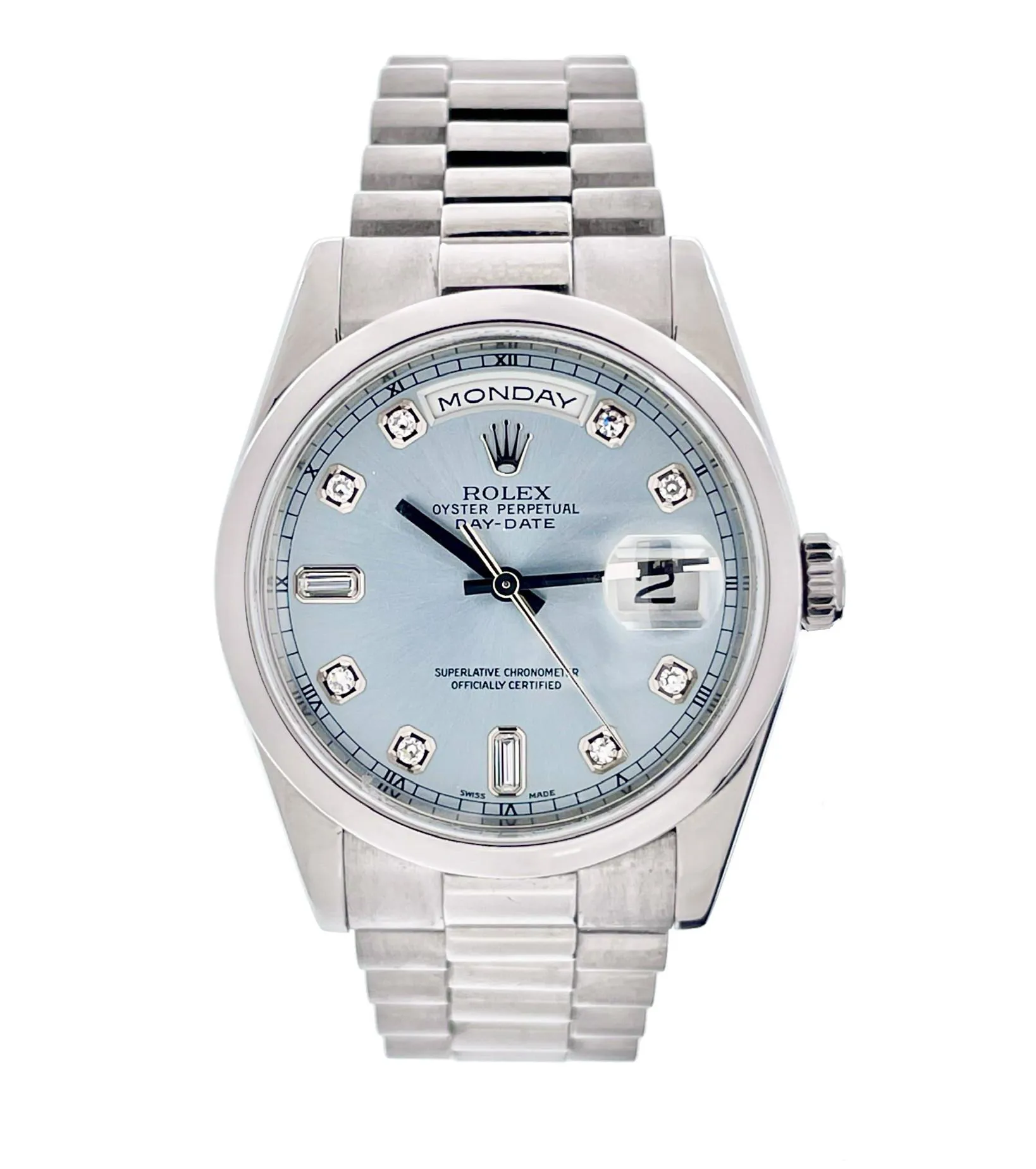 Rolex Day-Date 36 118206 36mm Platinum Blue