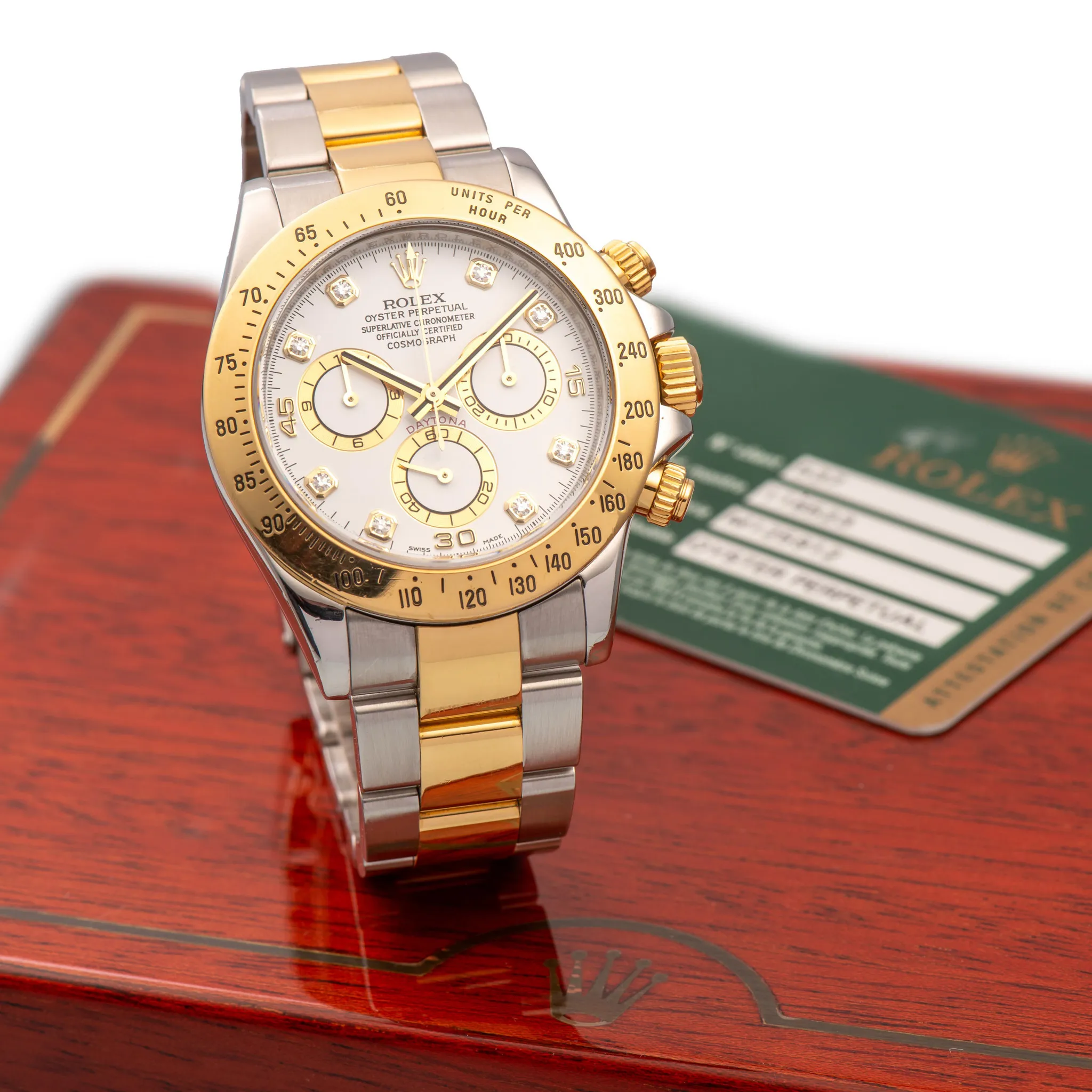 Rolex Daytona 116523 39mm Yellow gold and stainless steel White