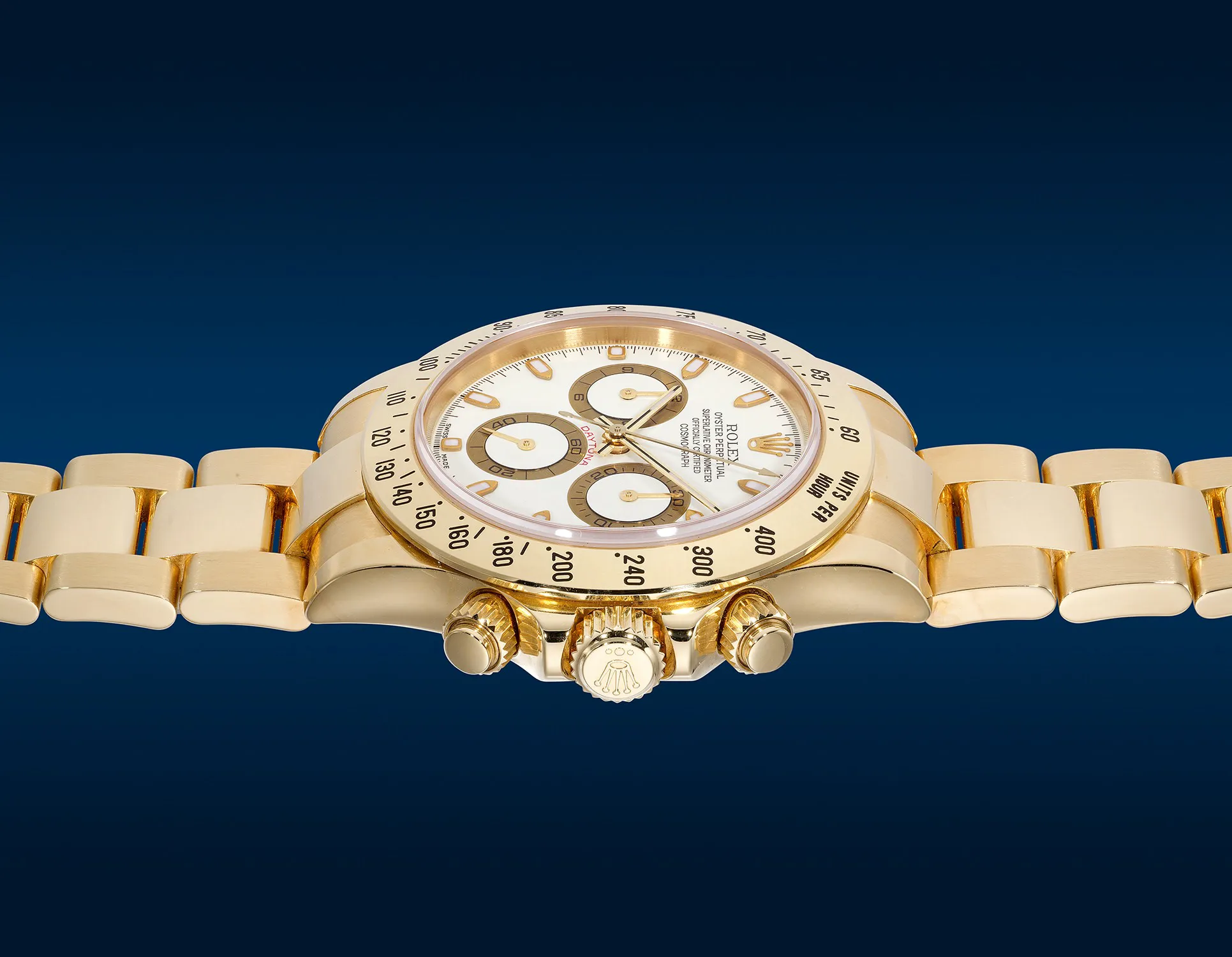 Rolex Daytona 116528 40mm Yellow gold White 3