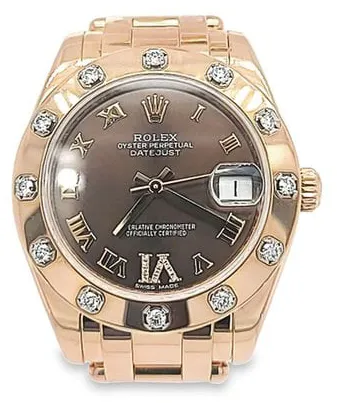 Rolex Pearlmaster 81315 34mm Rose gold Brown