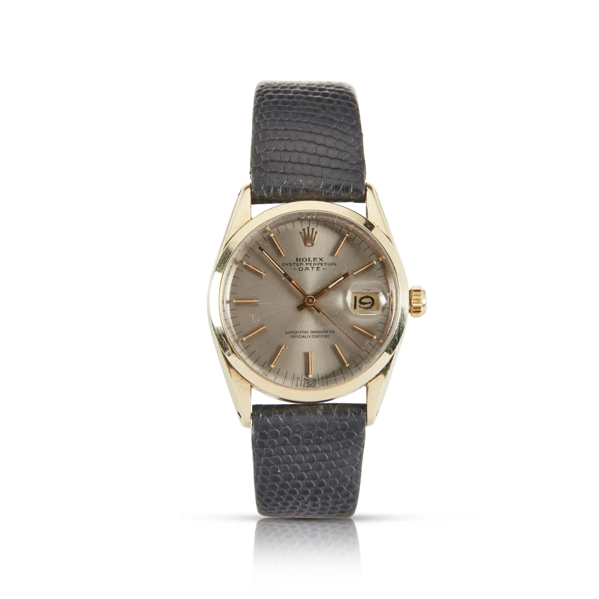 Rolex Oyster Perpetual Date 1550 30mm Gold-plated Silver