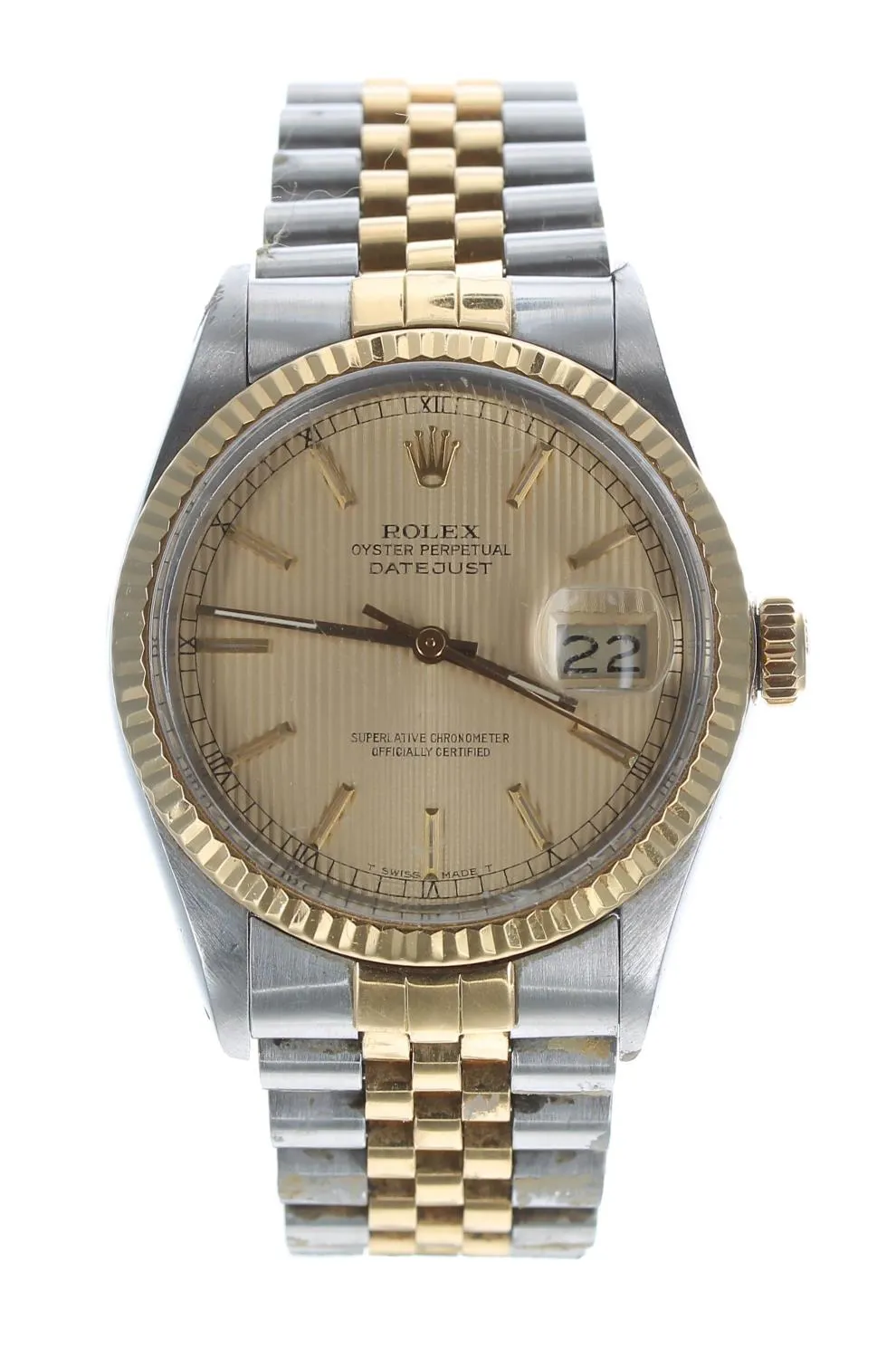 Rolex Datejust 36 16013 36mm Yellow gold and stainless steel Cream