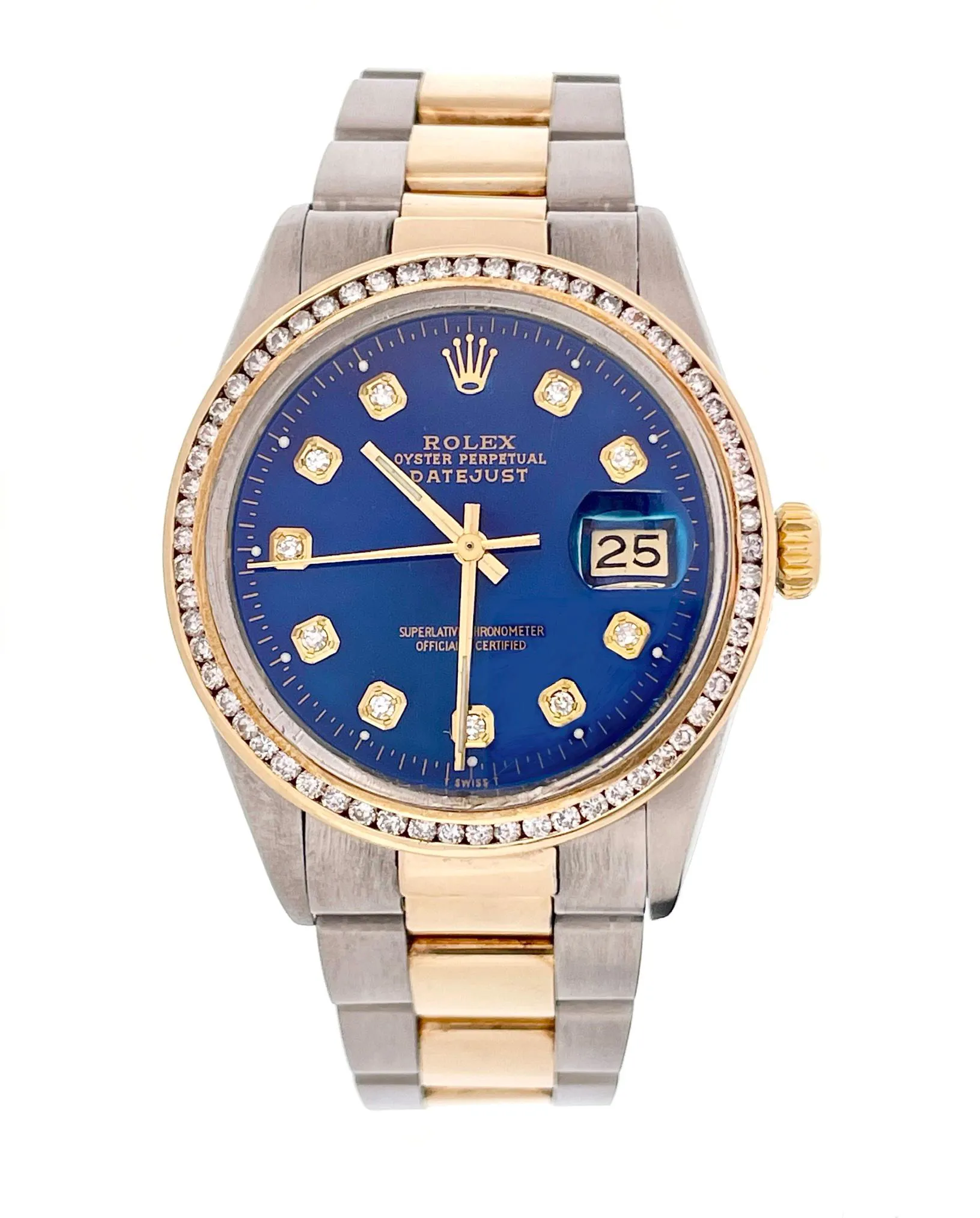 Rolex Datejust 16013 / 16000 36mm Yellow gold and stainless steel Blue