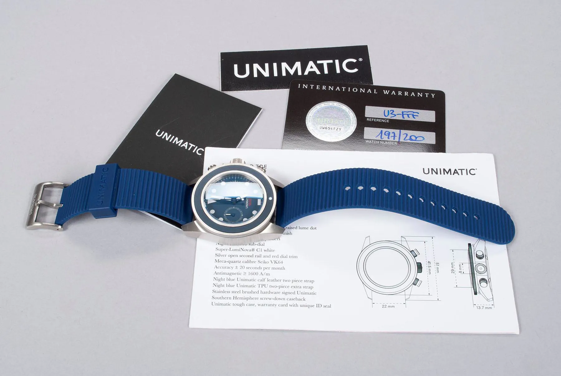 Unimatic Stainless steel Blue 6