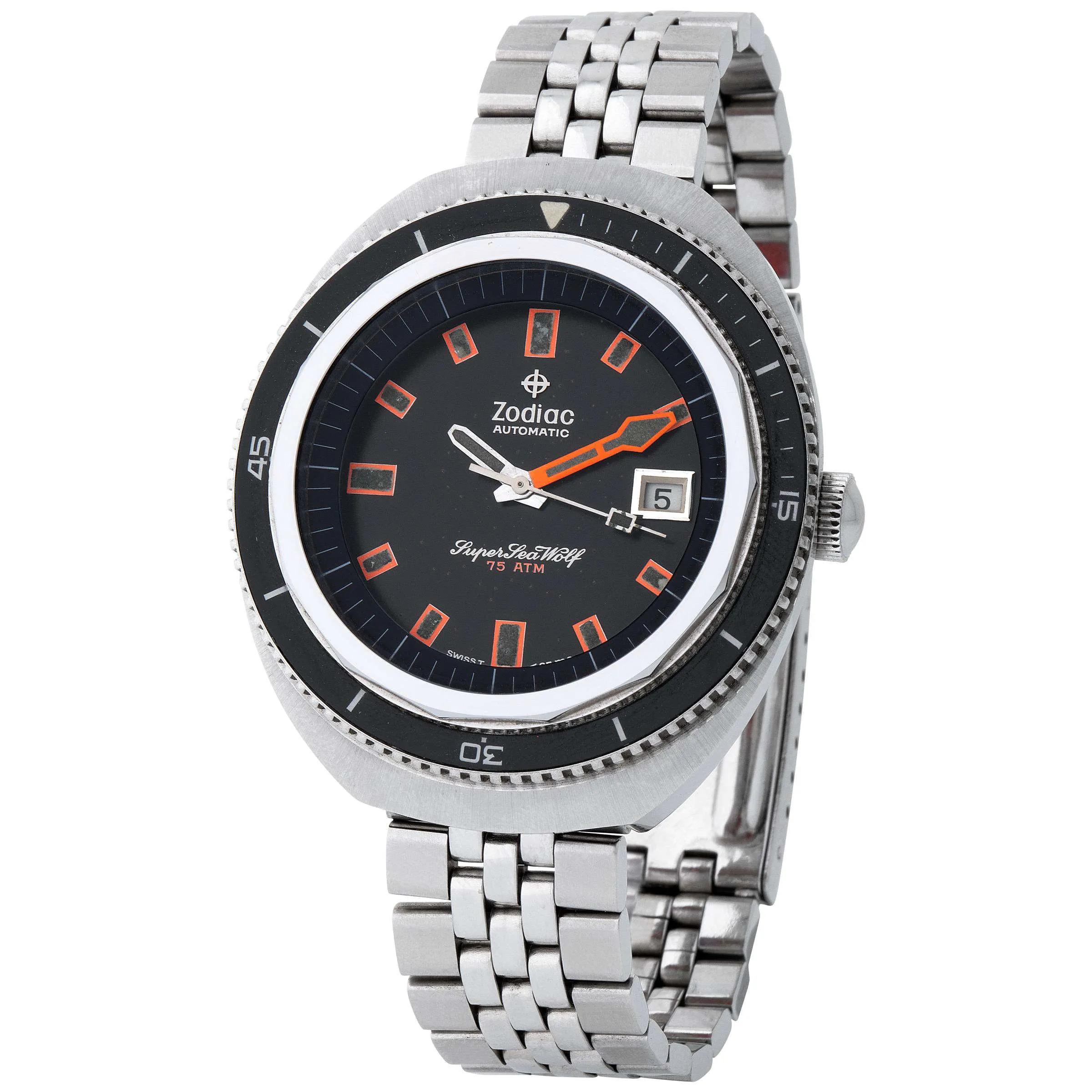 Zodiac Super Sea Wolf 722 936 43mm Stainless steel Black