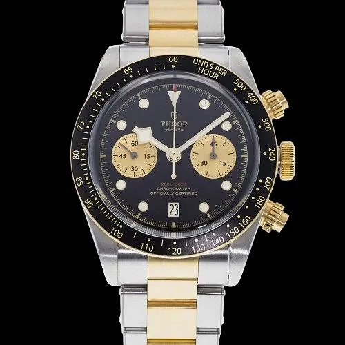 Tudor Heritage 41mm Yellow gold and stainless steel Black