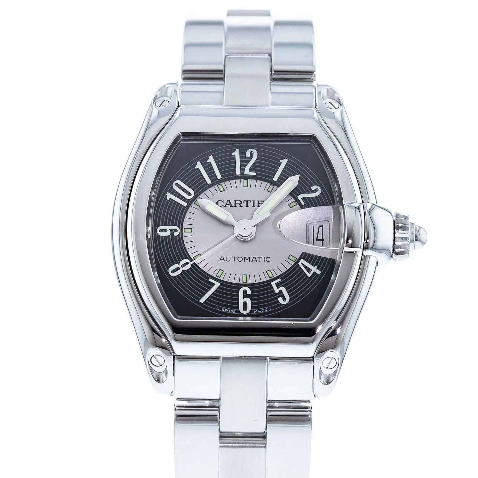 Cartier Roadster W62001V3 38mm Stainless steel Black