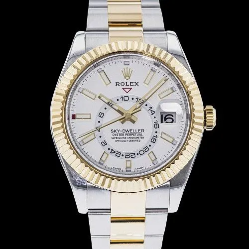 Rolex Sky-Dweller 42mm Yellow gold and stainless steel Silver