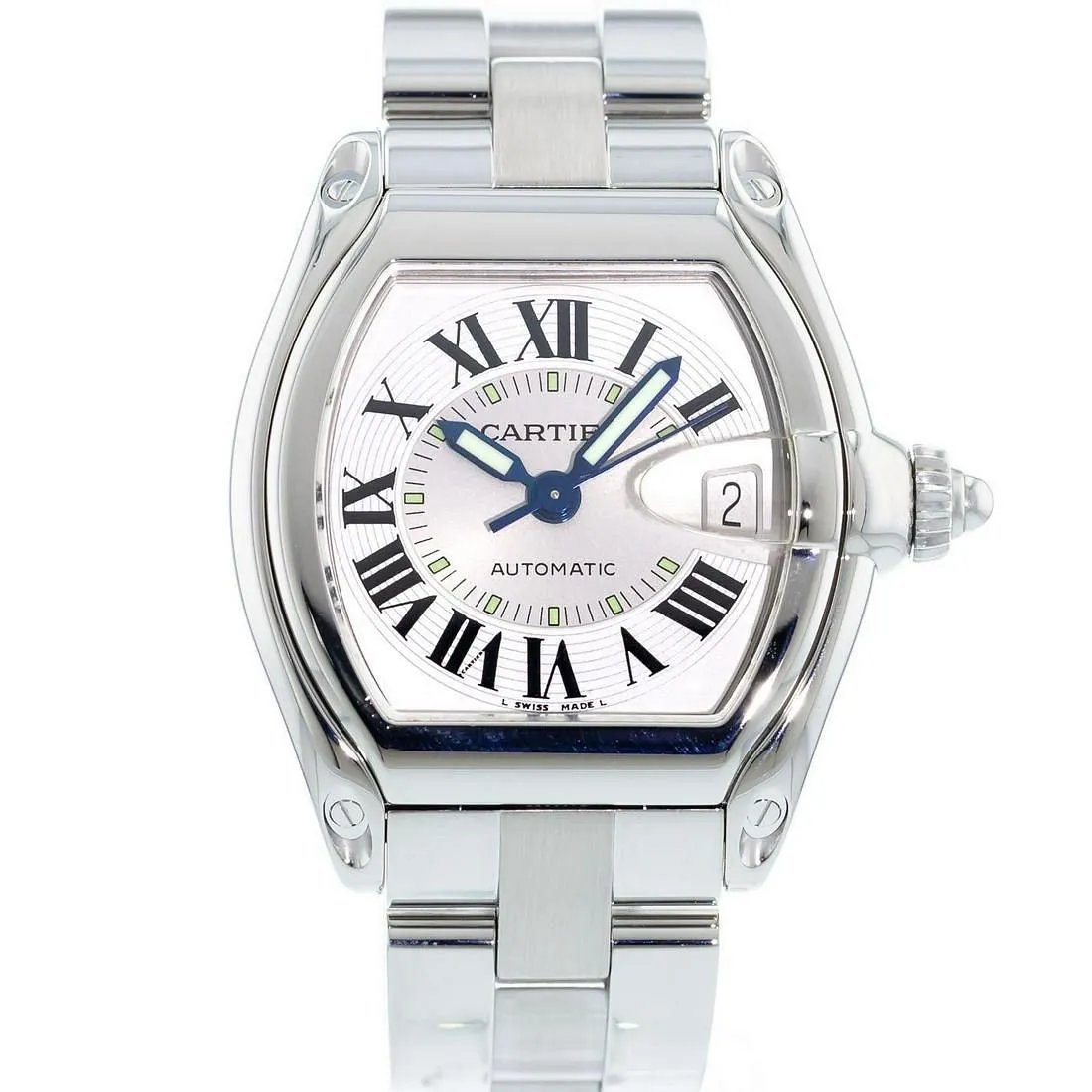 Cartier Roadster W62000V3 38mm Stainless steel White