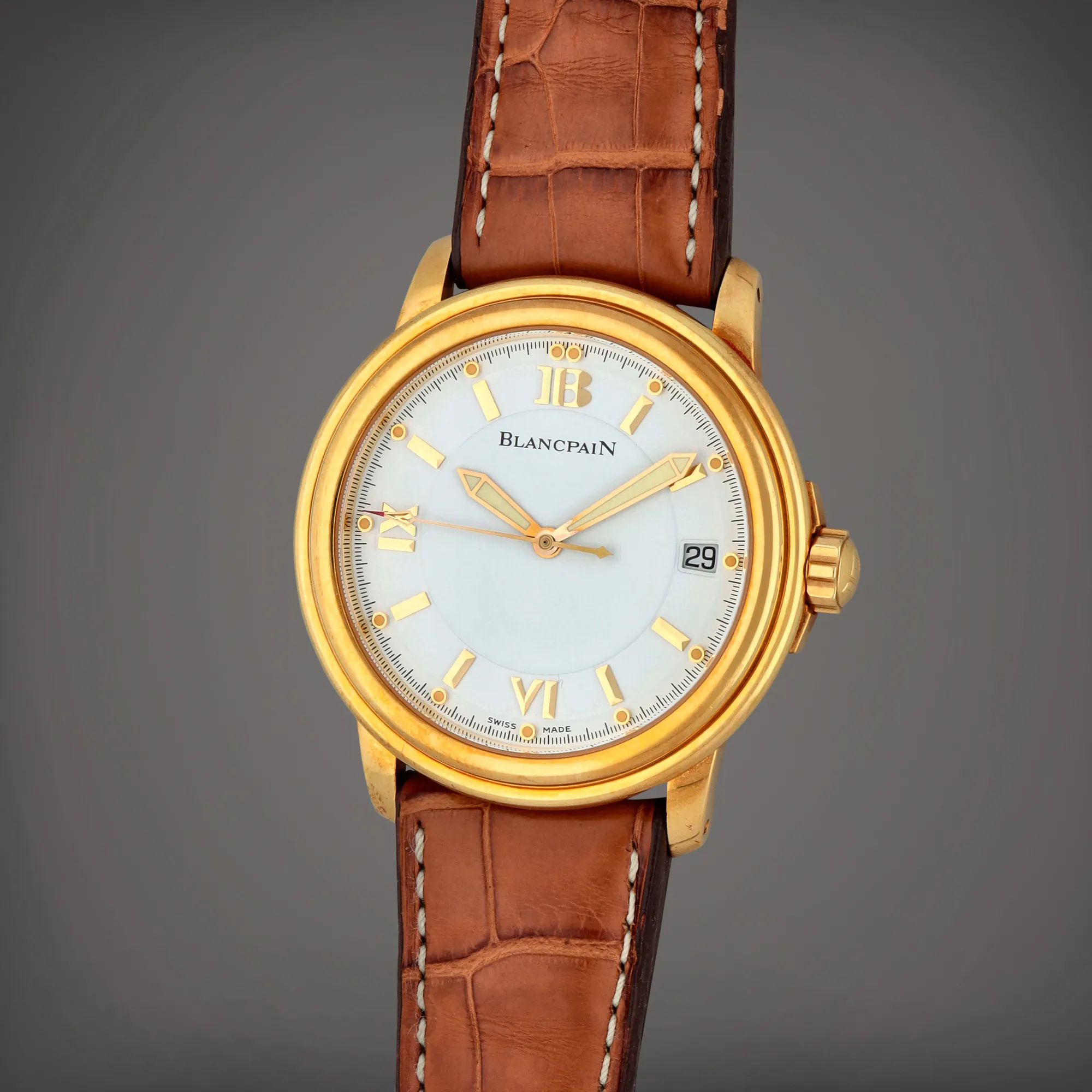 Blancpain Léman 2100-1418-53 38mm Yellow gold White