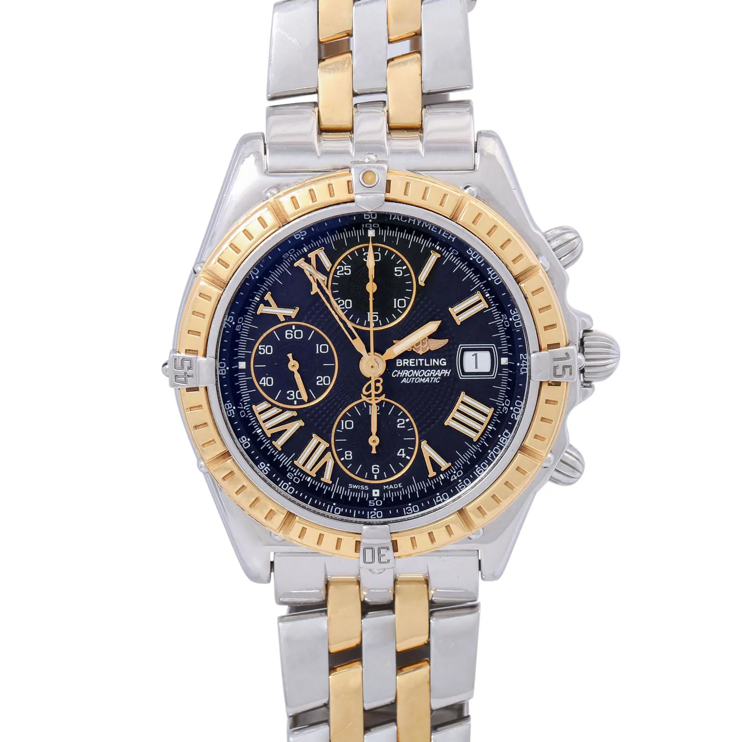 Breitling Crosswind D13055 42mm Yellow gold and stainless steel Black