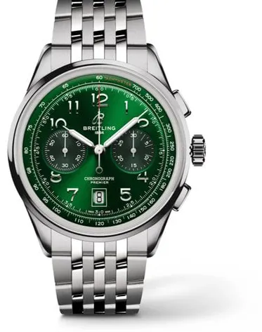 Breitling Premier AB0145371L1A1 42mm Stainless steel Green