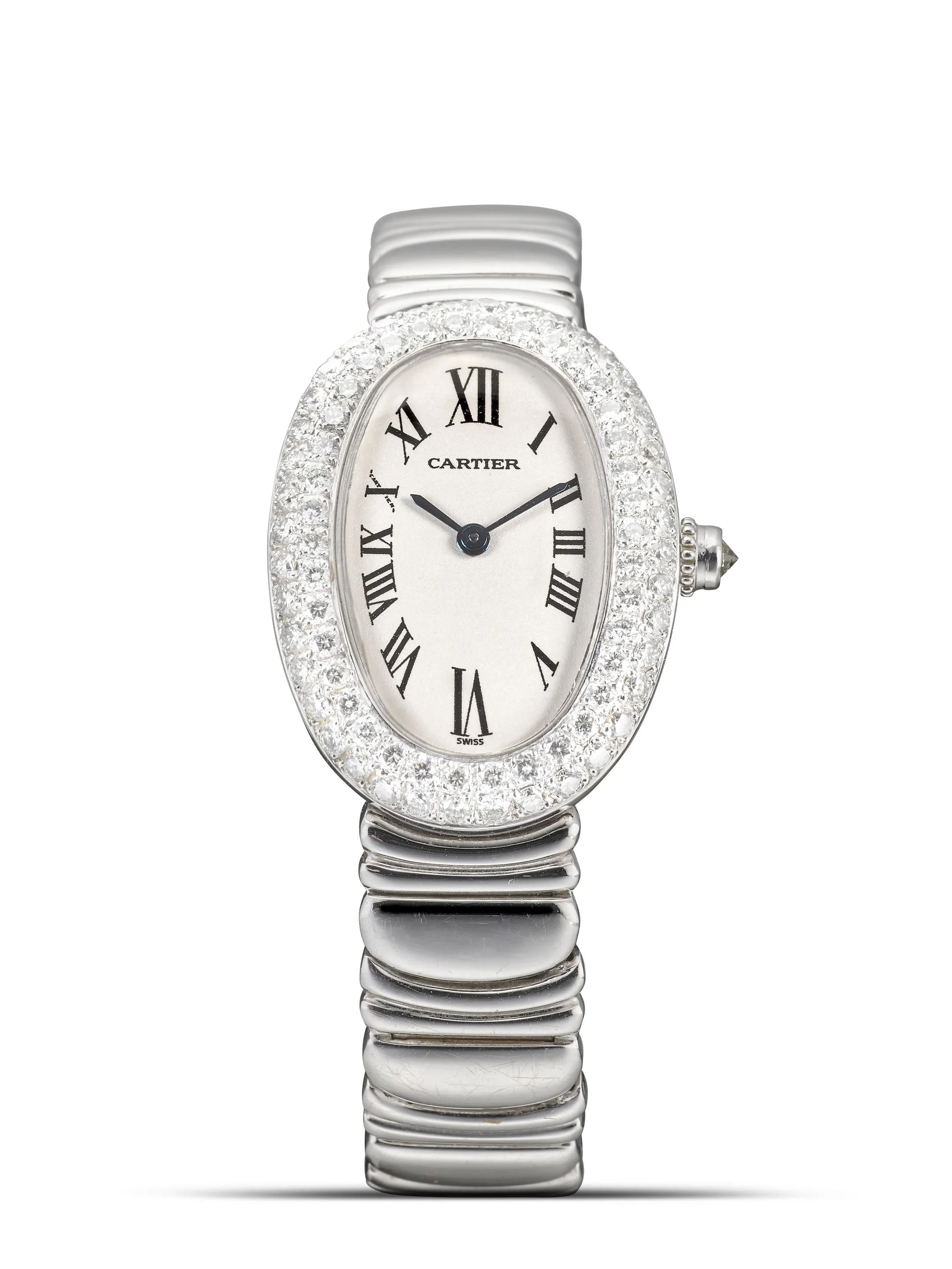 Cartier Baignoire 1955 31mm White gold Silver