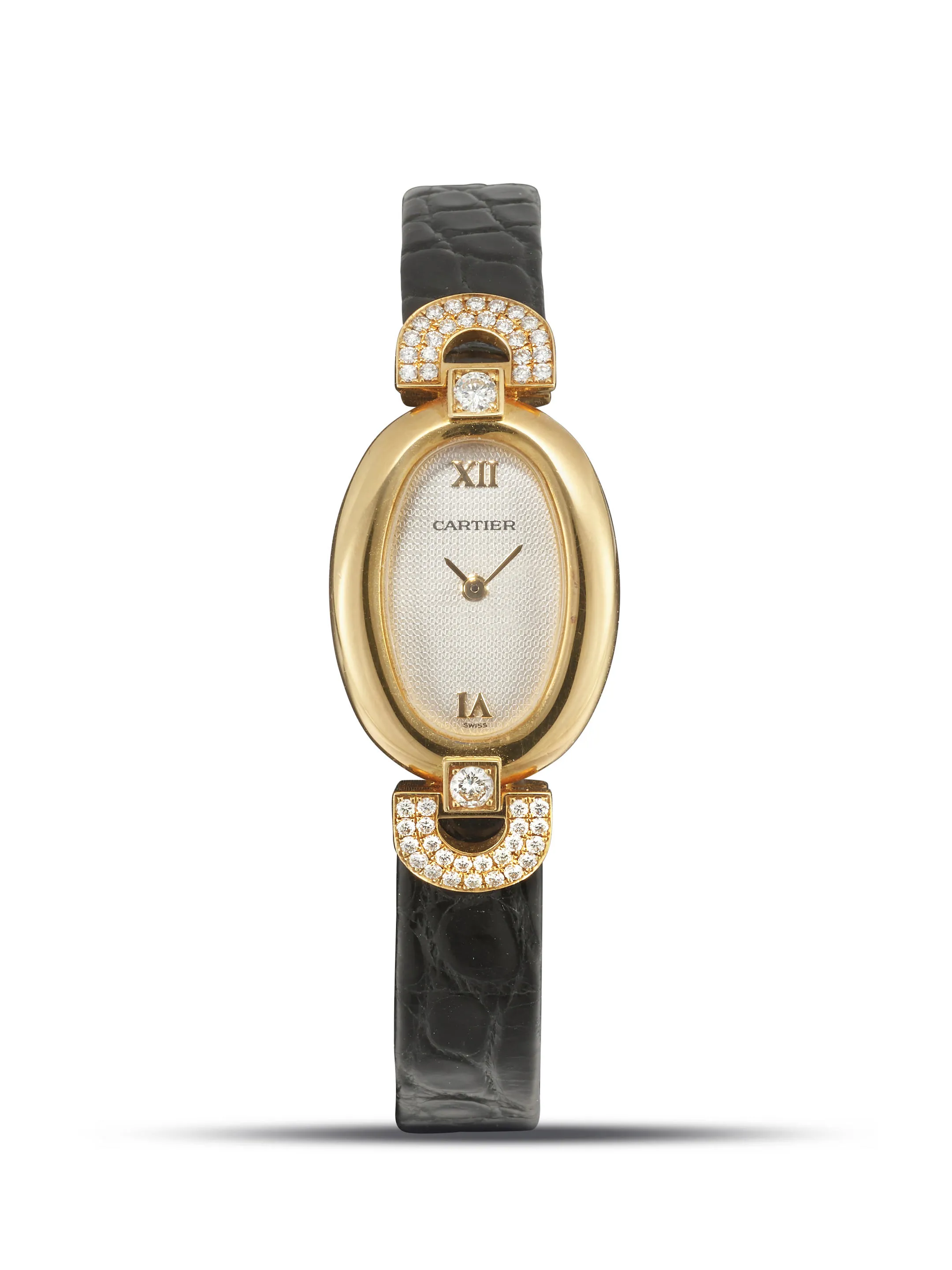 Cartier Baignoire 1960 18mm Yellow gold Silver