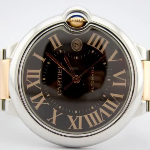 Cartier Ballon Bleu W6920032 42mm Yellow gold and Stainless steel Brown