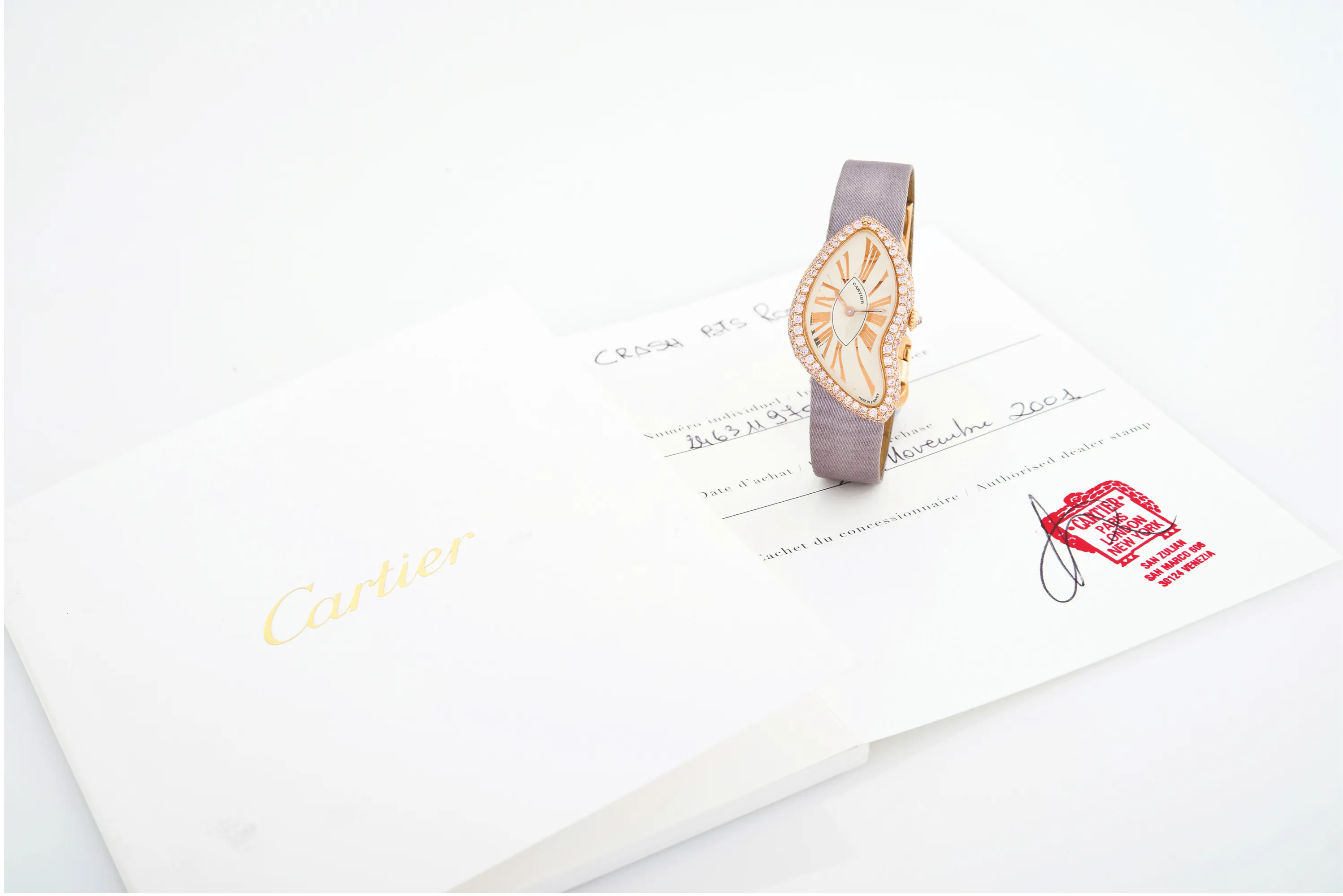 Cartier Crash 2463 22mm Rose gold Ivory